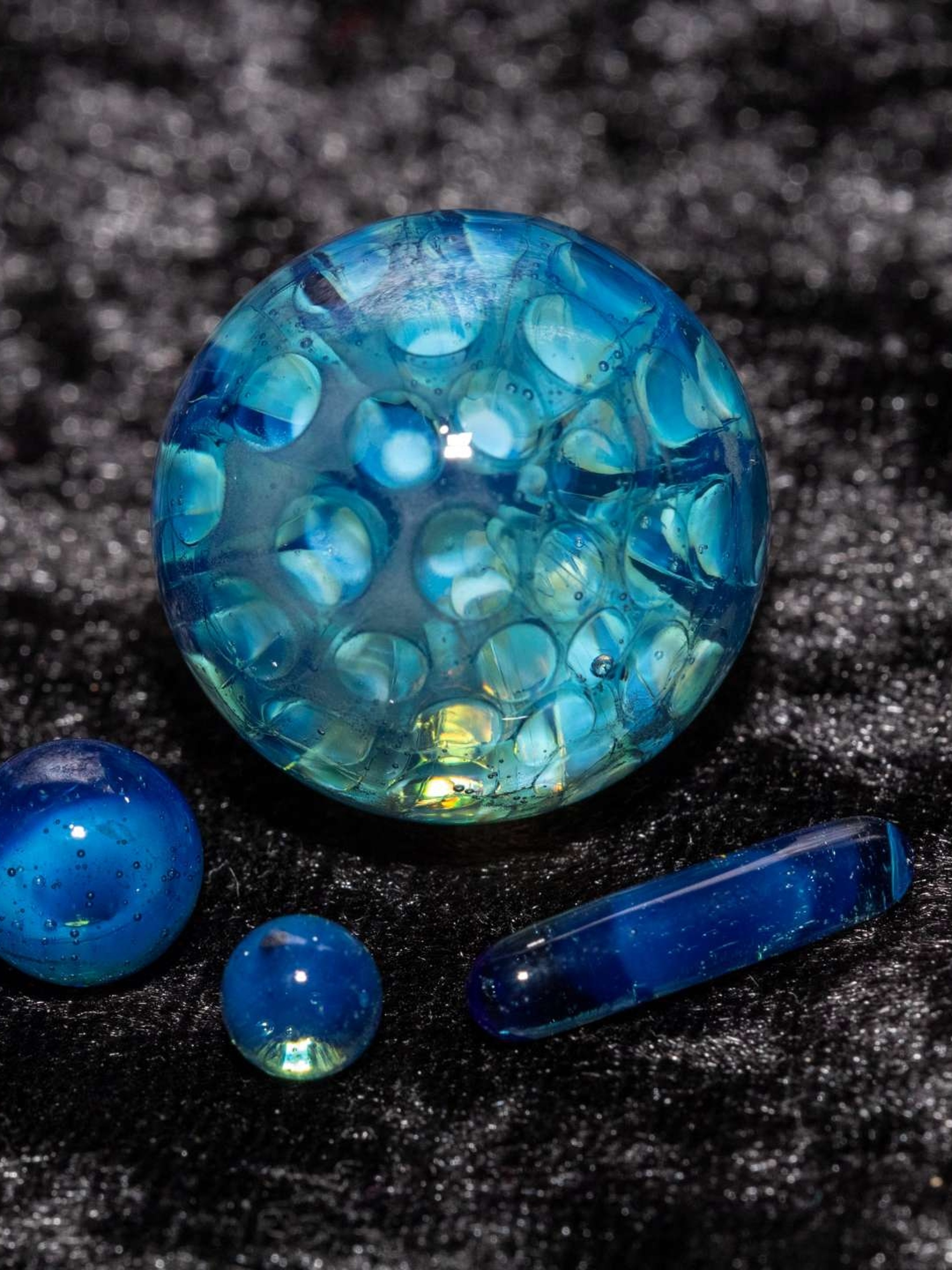 Preview pic of Blue Slyme Honeycomb Marble Set (4 Piece)