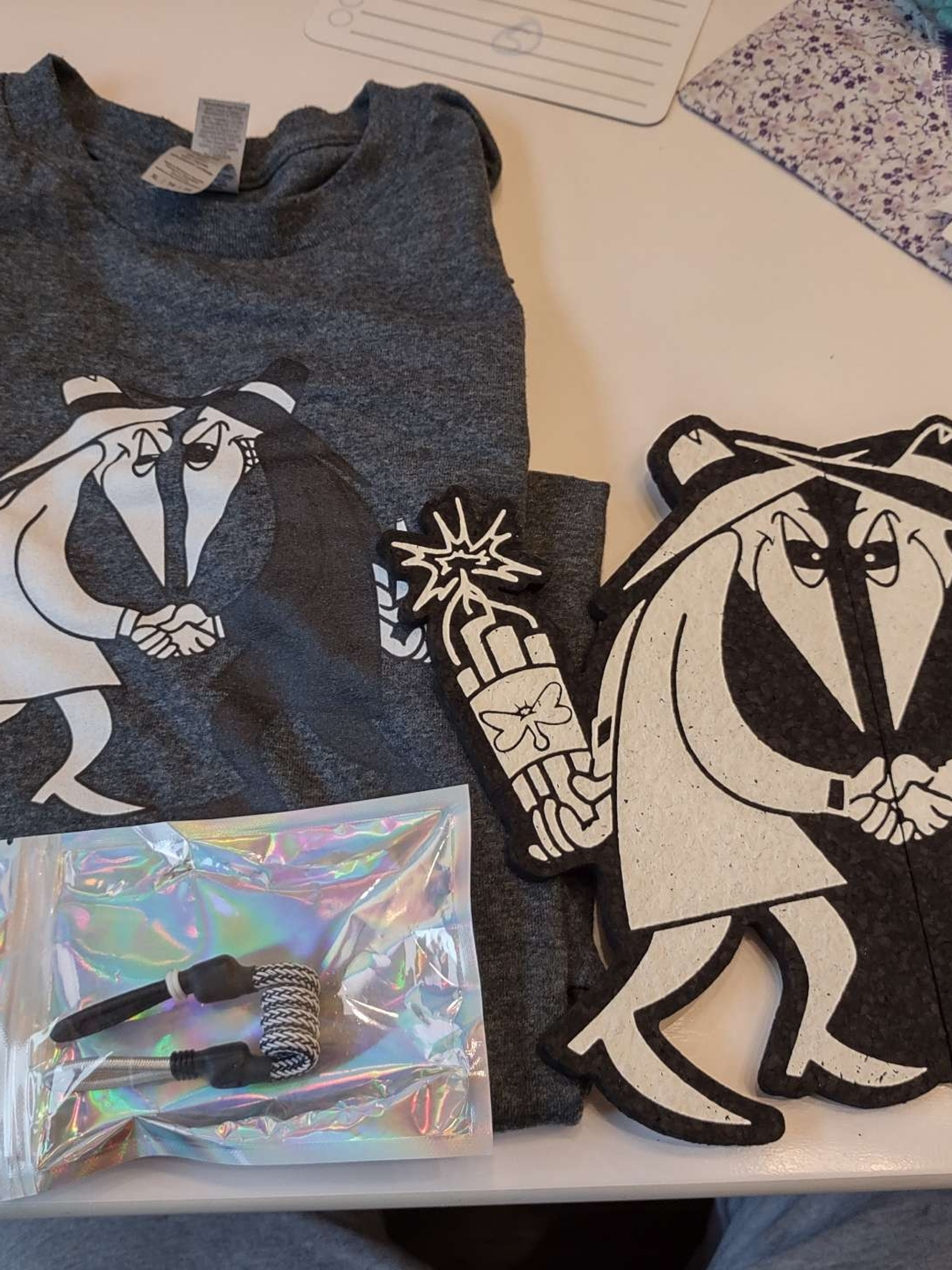 Preview pic of Spy v spy tuff tether, mood mat, and t shirt package