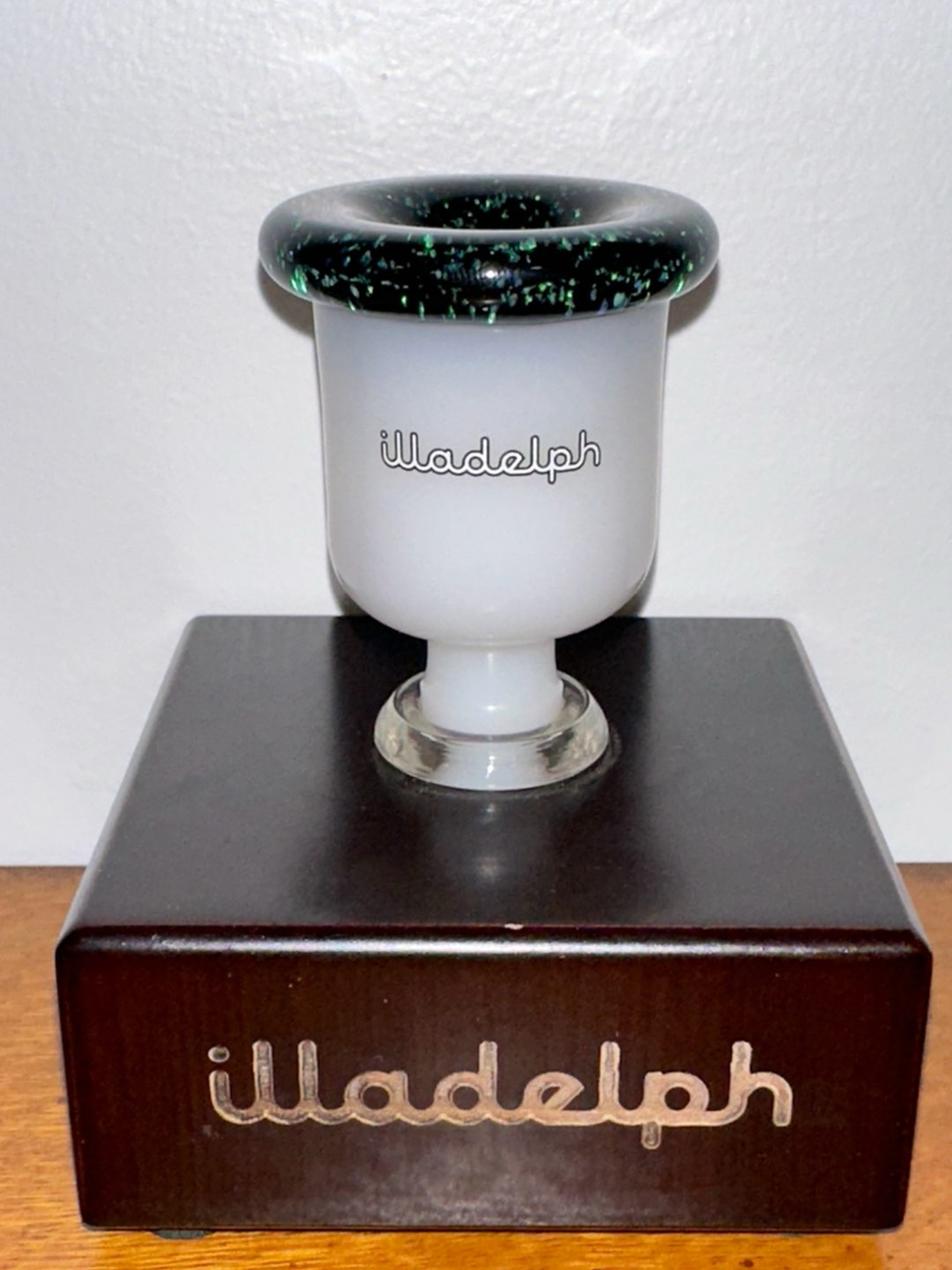Preview pic of white illadelph bell slide with green opal