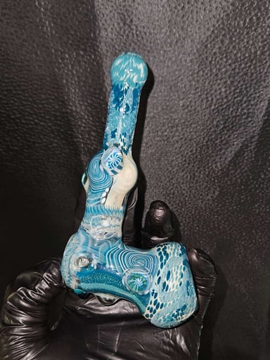 Preview pic of Inside Out Dichro Hammer with Millies by Glassberrycupcake