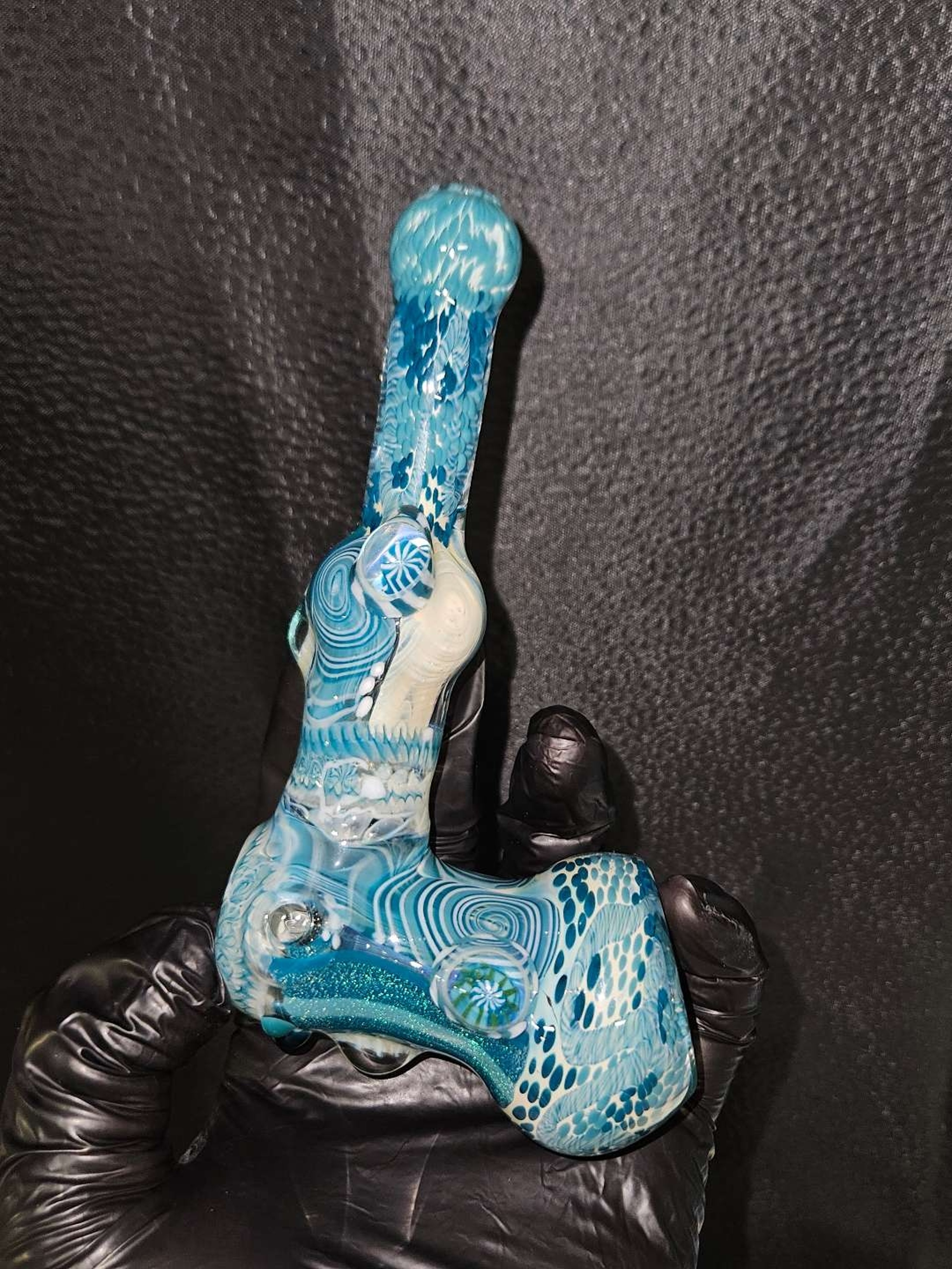 Preview pic of Inside Out Dichro Hammer with Millies by Glassberrycupcake