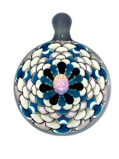 Preview pic of Juju Glass Dot Stack Pendant w/ Opal Coin