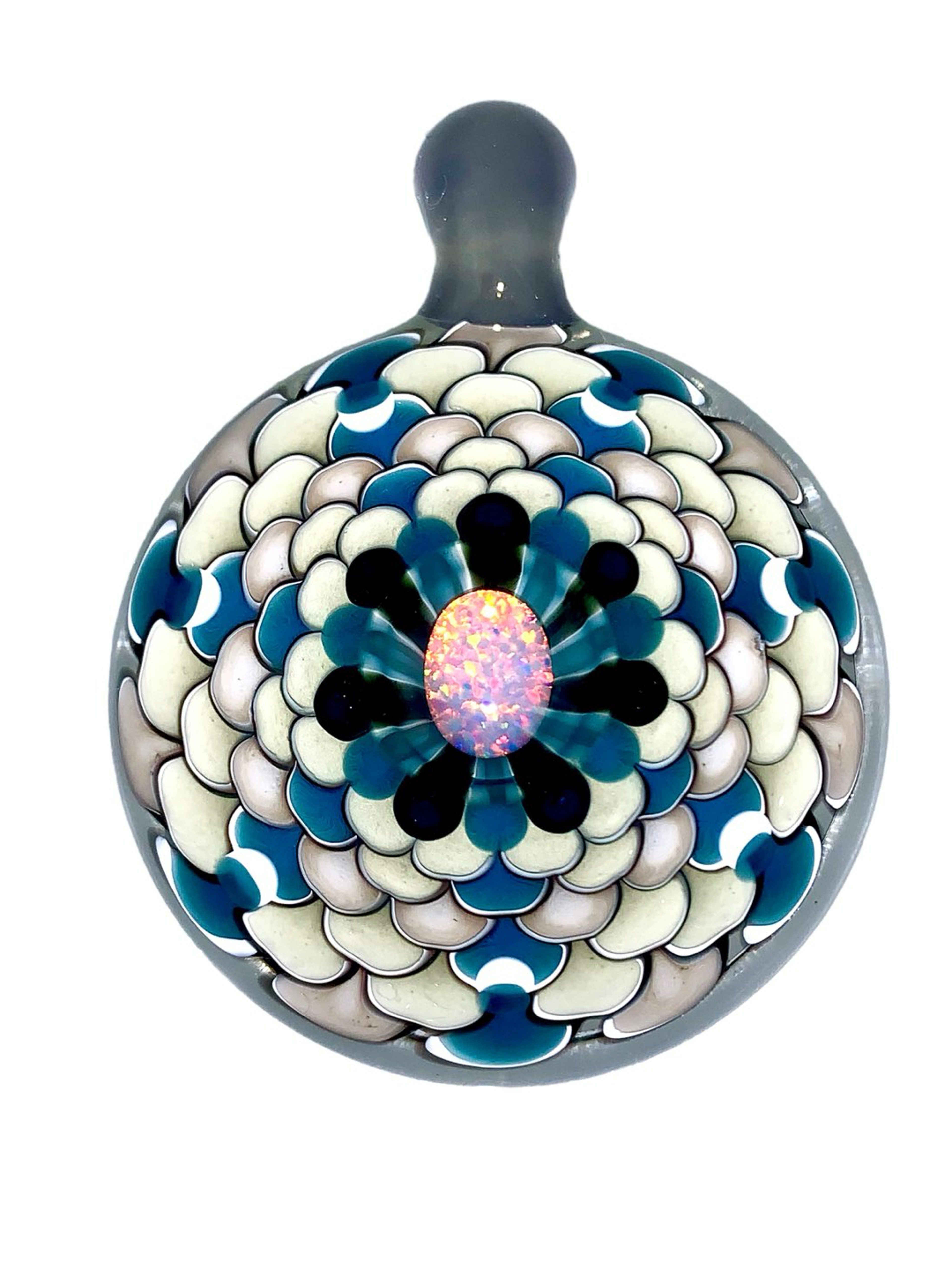 Preview pic of Juju Glass Dot Stack Pendant w/ Opal Coin