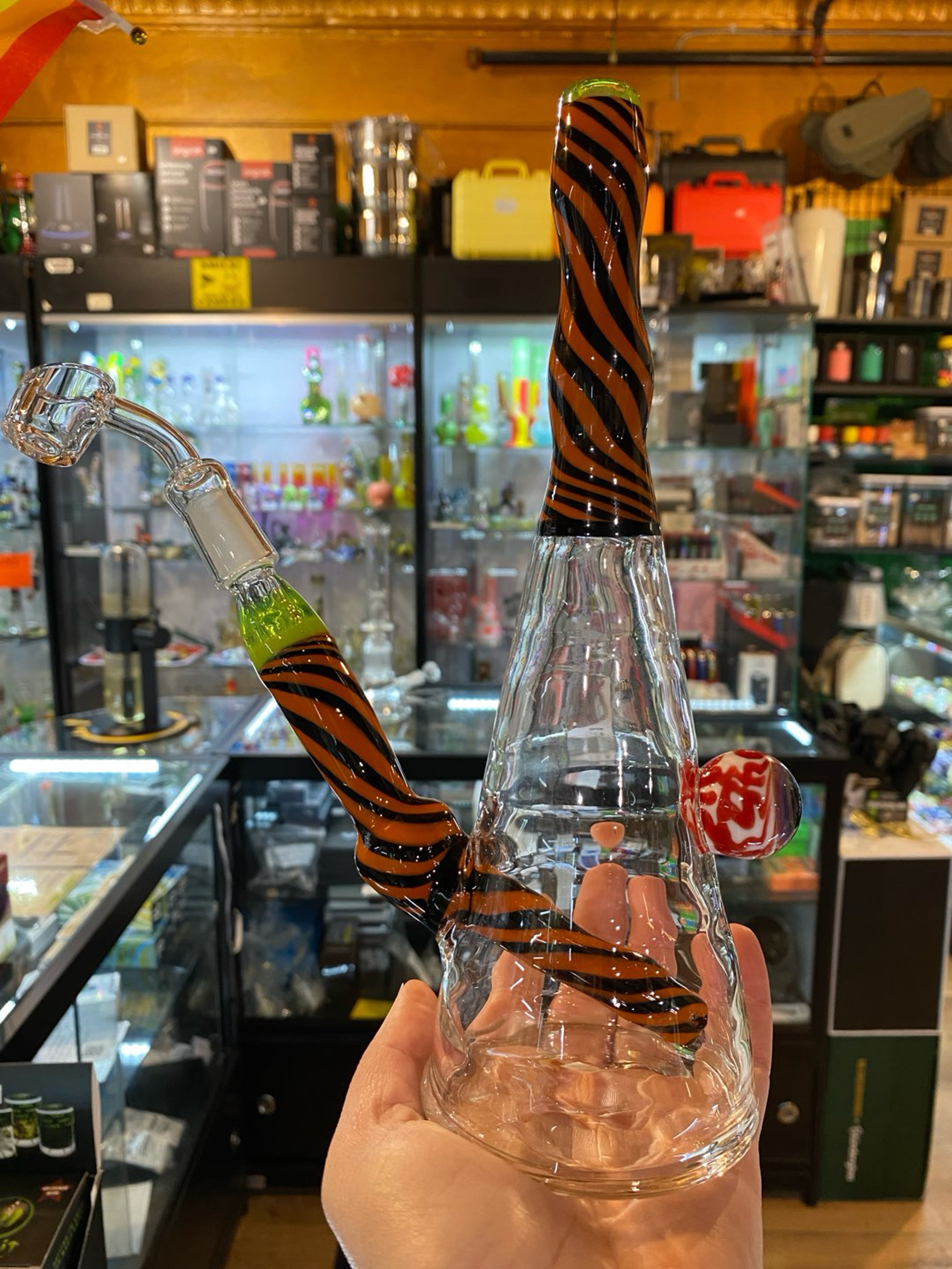 Preview pic of Eyeball marble with slime accents Rig 10” by Musard Glass