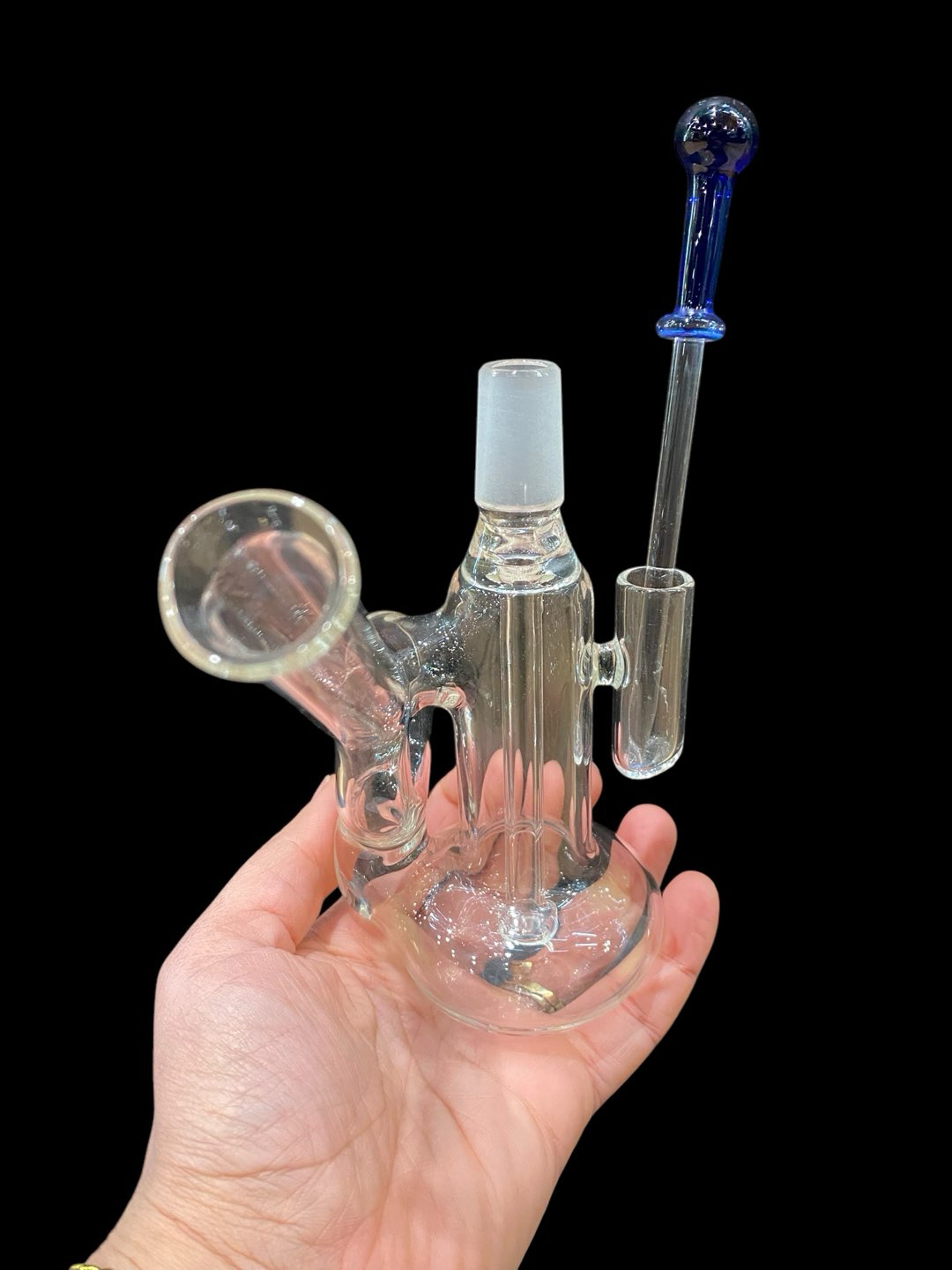 6” American Glass Recycler with Dabber Holder image 0
