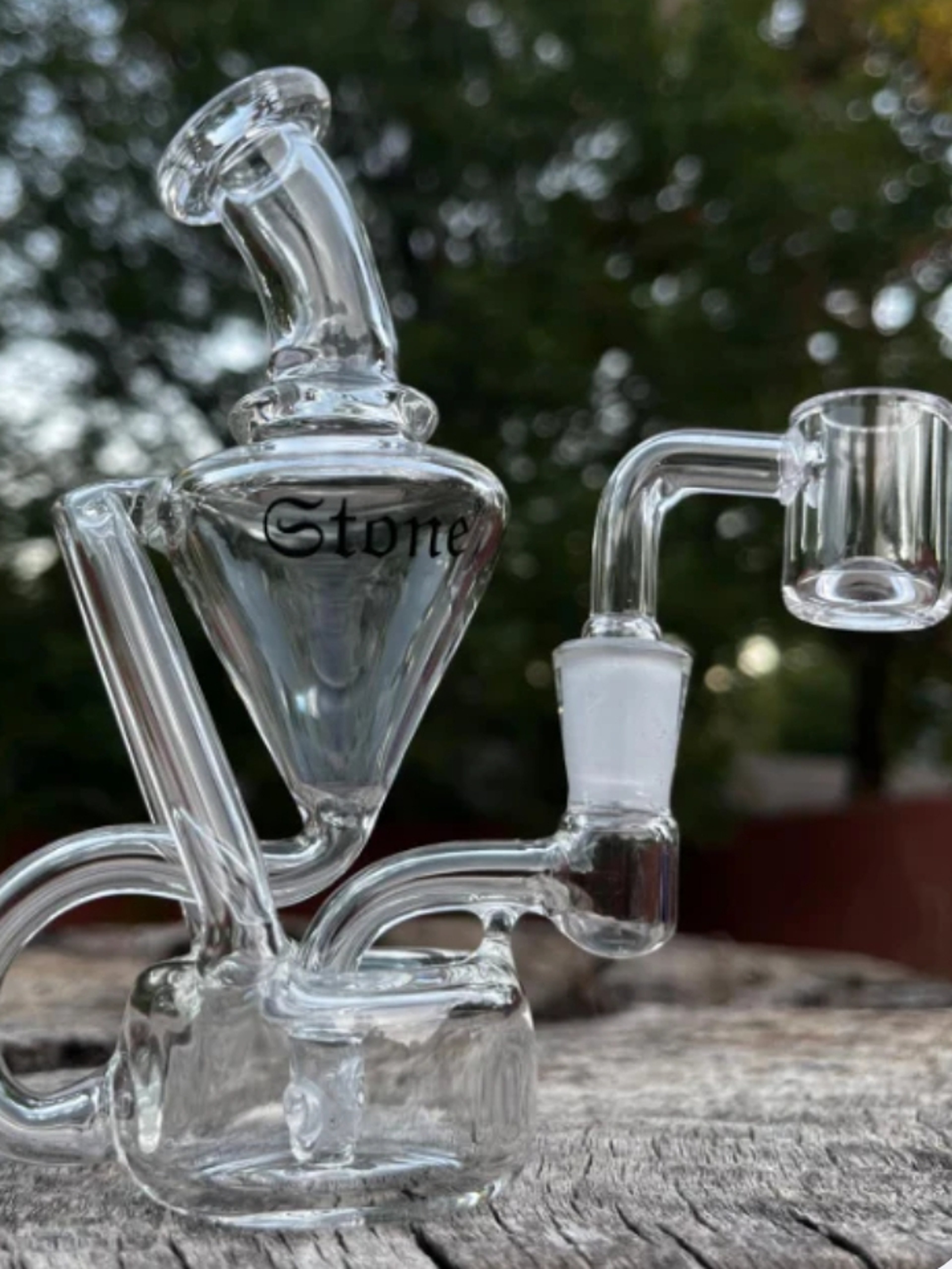 Preview pic of Ultimate Stone Mini V-Shape Recycler Rig for Enhanced Concentrate Sessions