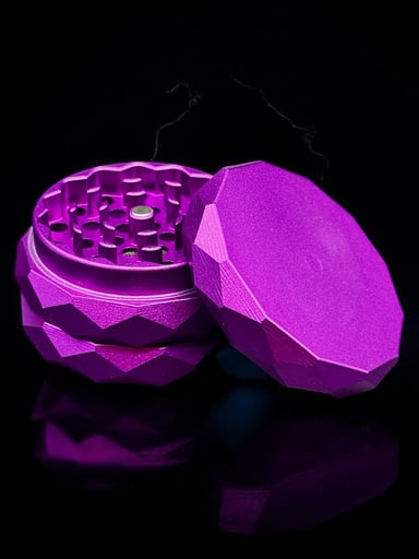 Preview pic of Diamond Cutting Purple Aluminum Herb Grinder