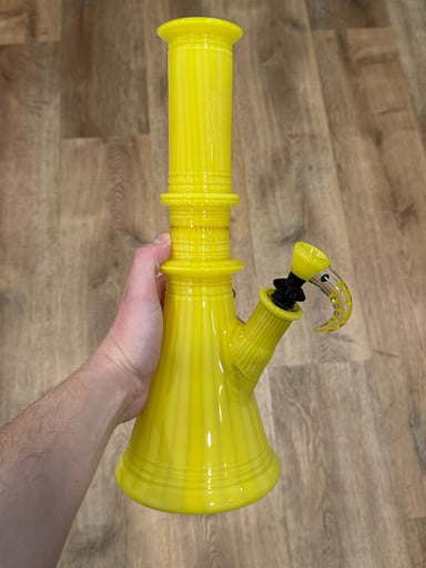 Preview pic of Huffy Glass - 12” Yellow Canary Beaker Custom