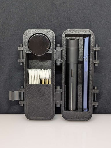 Preview pic of Mini Puffco Pivot and Hot Knife Case - Pivot Case Qtip Holder Jar Holder Hot Knife Storage Travel Case - Black Edition