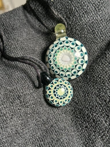 Preview pic of 2 Olour glass pendants