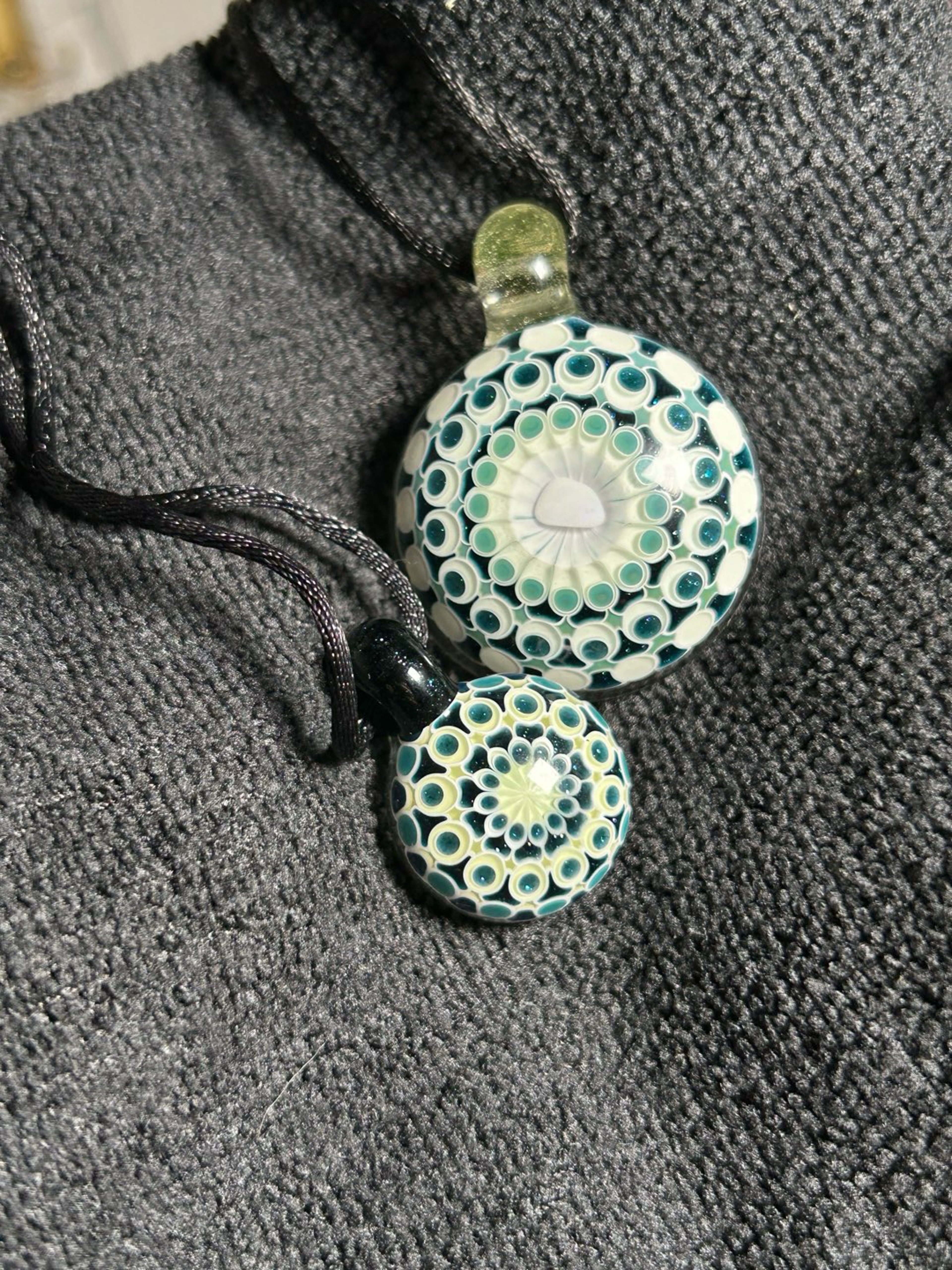 Preview pic of 2 Olour glass pendants