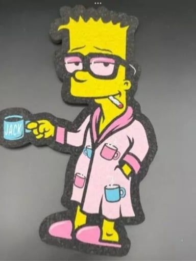Preview pic of Hippie Hussle X Burns353 X The Seshons Fight Club Bart Bathrobe Moodmat
