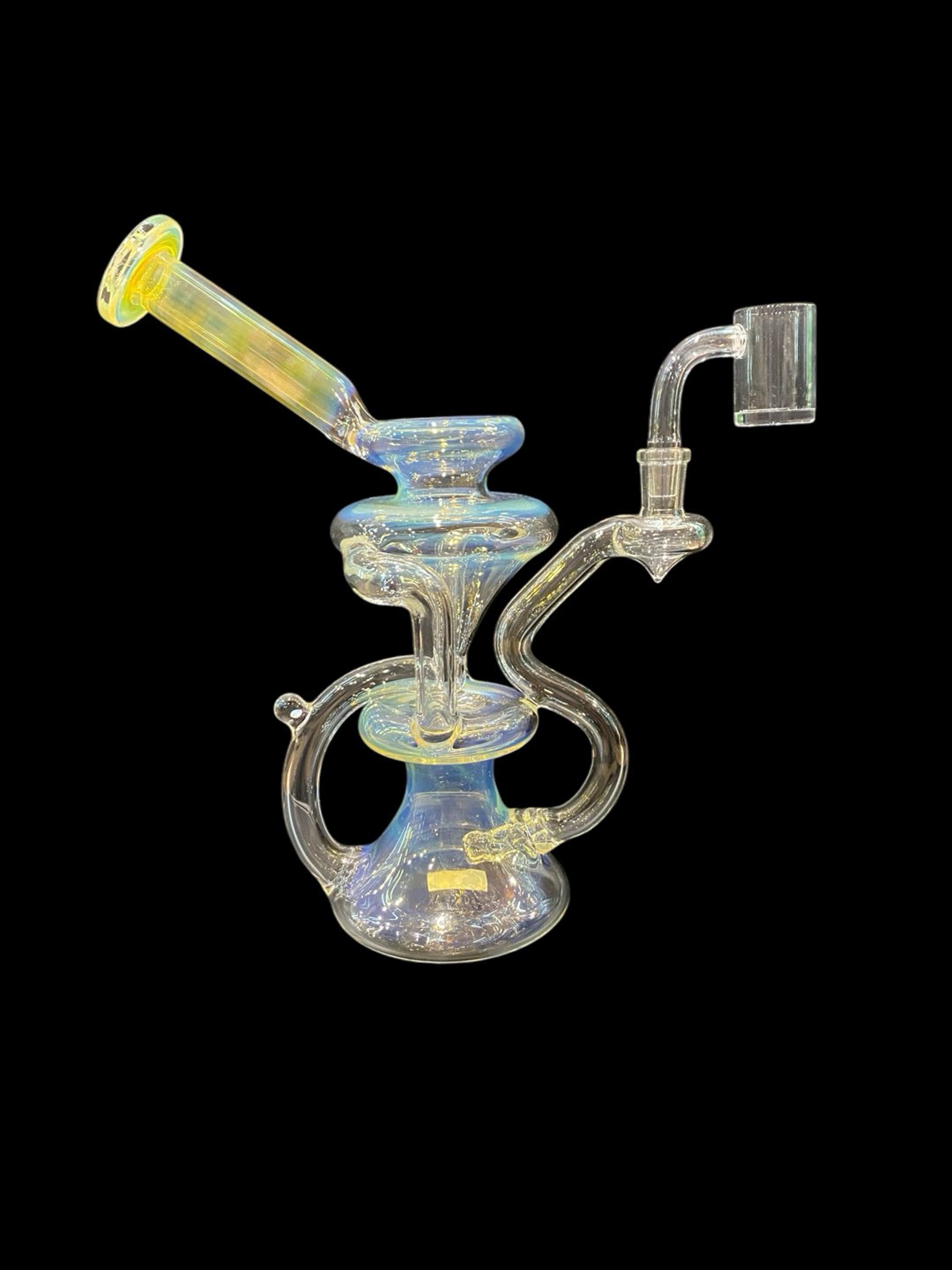 Preview pic of #11 Silver Fumed Recycler with accents & Opal by Dales Headies 9.25”