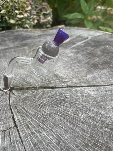 Preview pic of Purple and Grey Handblown Bubble Cap