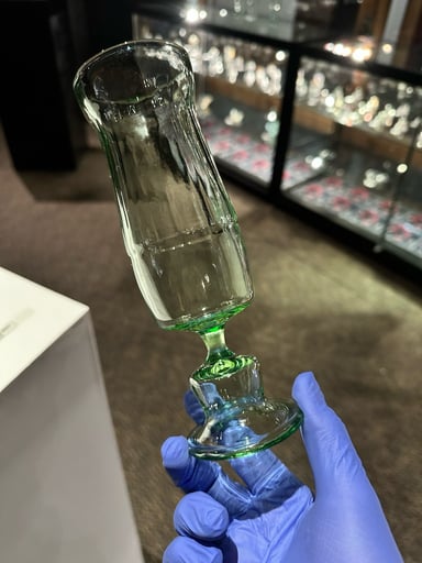 Preview pic of Foster glass “coke bottle goblet”