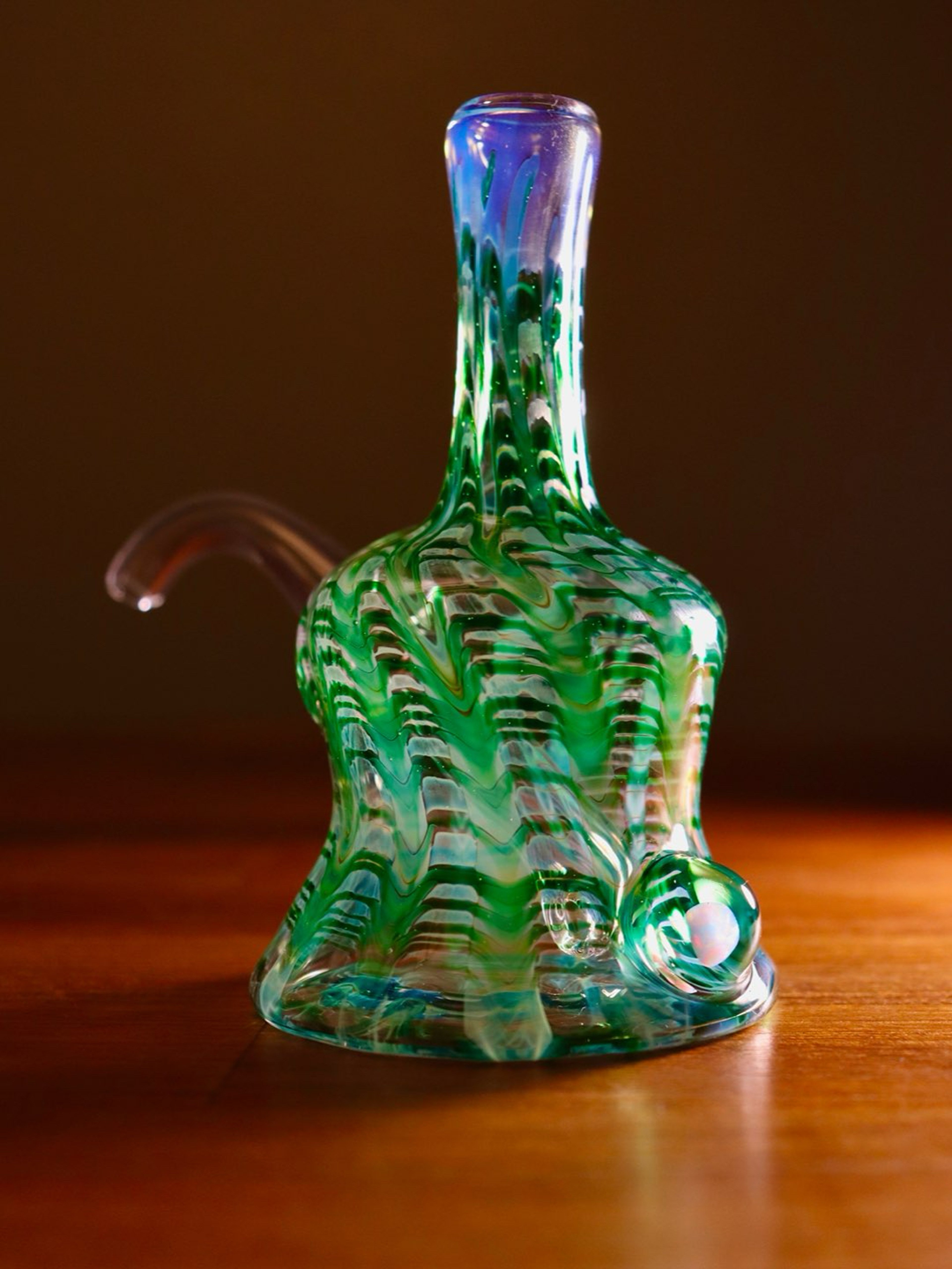 Preview pic of Experimental Green Strottle with White Opal