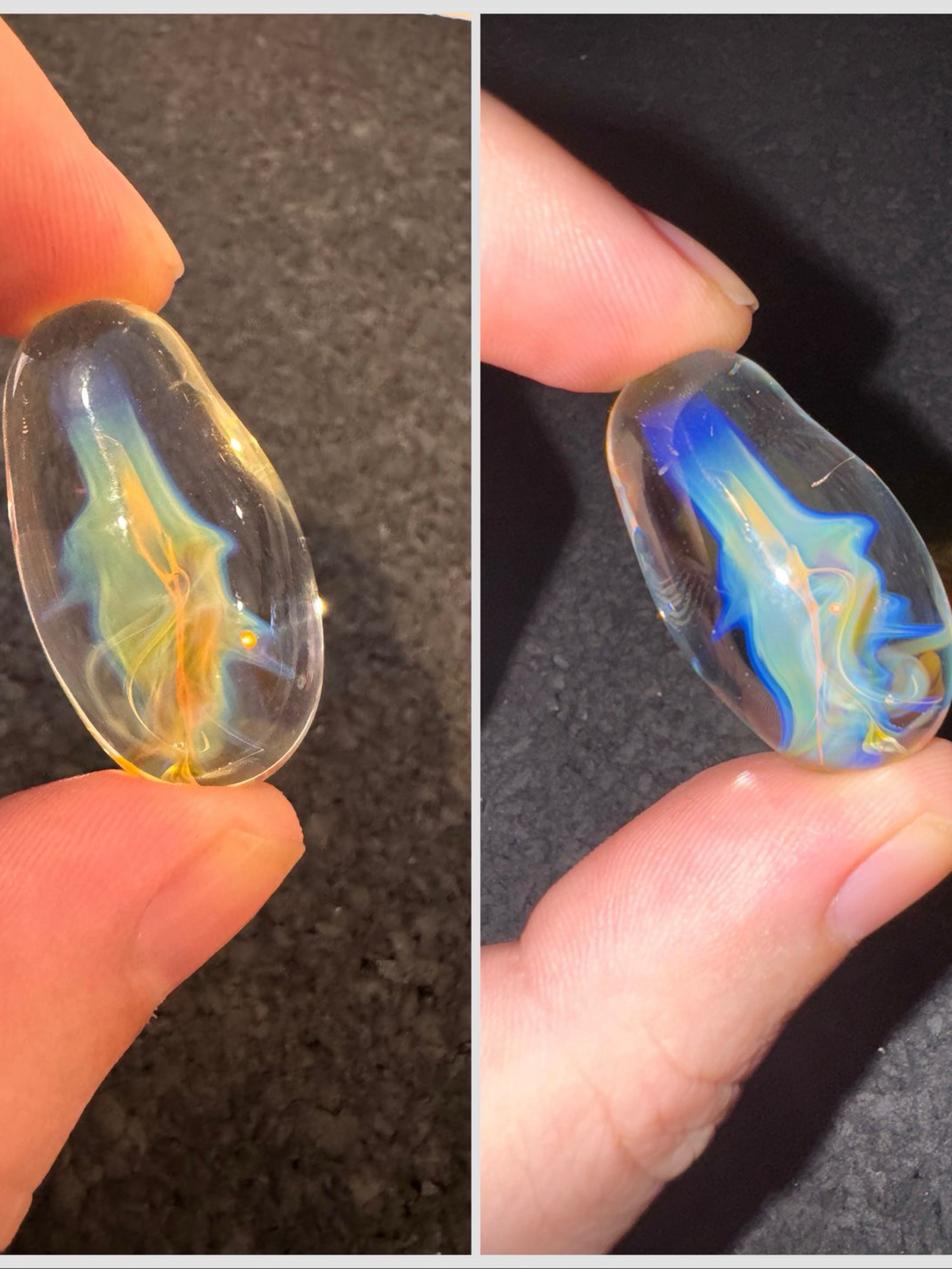 Preview pic of Silver Fume pocket stone *has minor air bubble trapped*