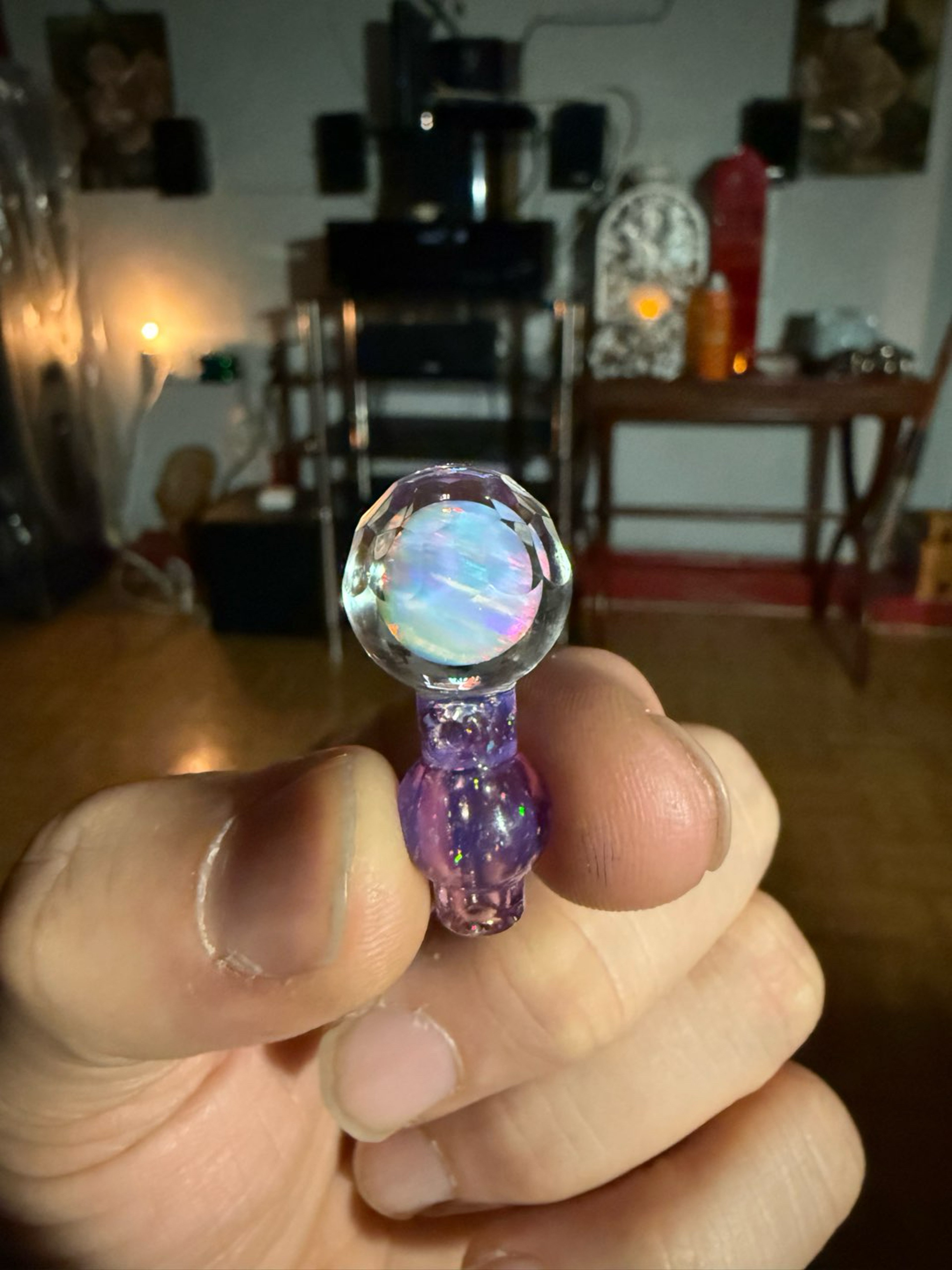 Preview pic of Mgd ball cap and juicy bones spiked opal joystick