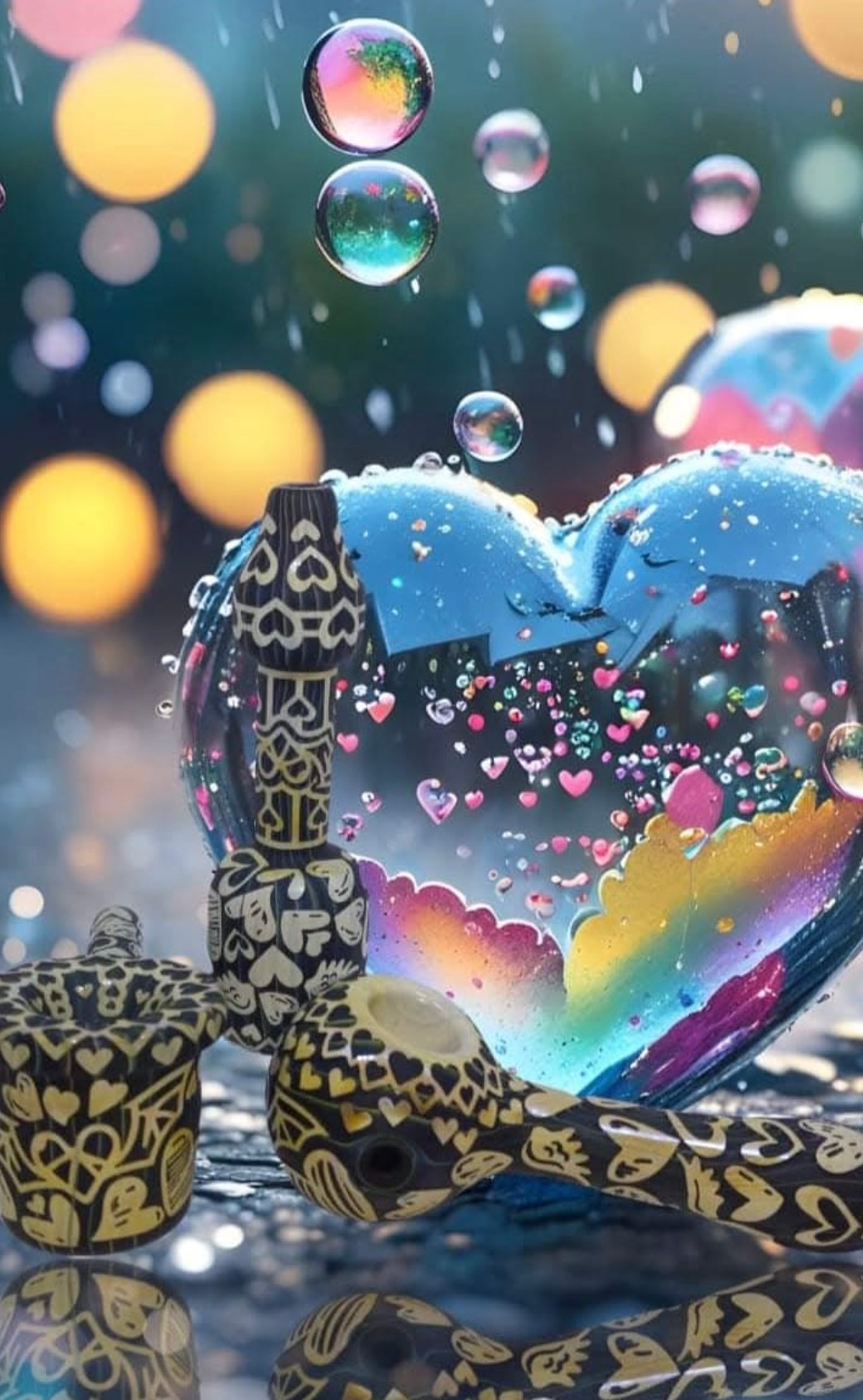 Preview pic of Etched 3 piece heart set