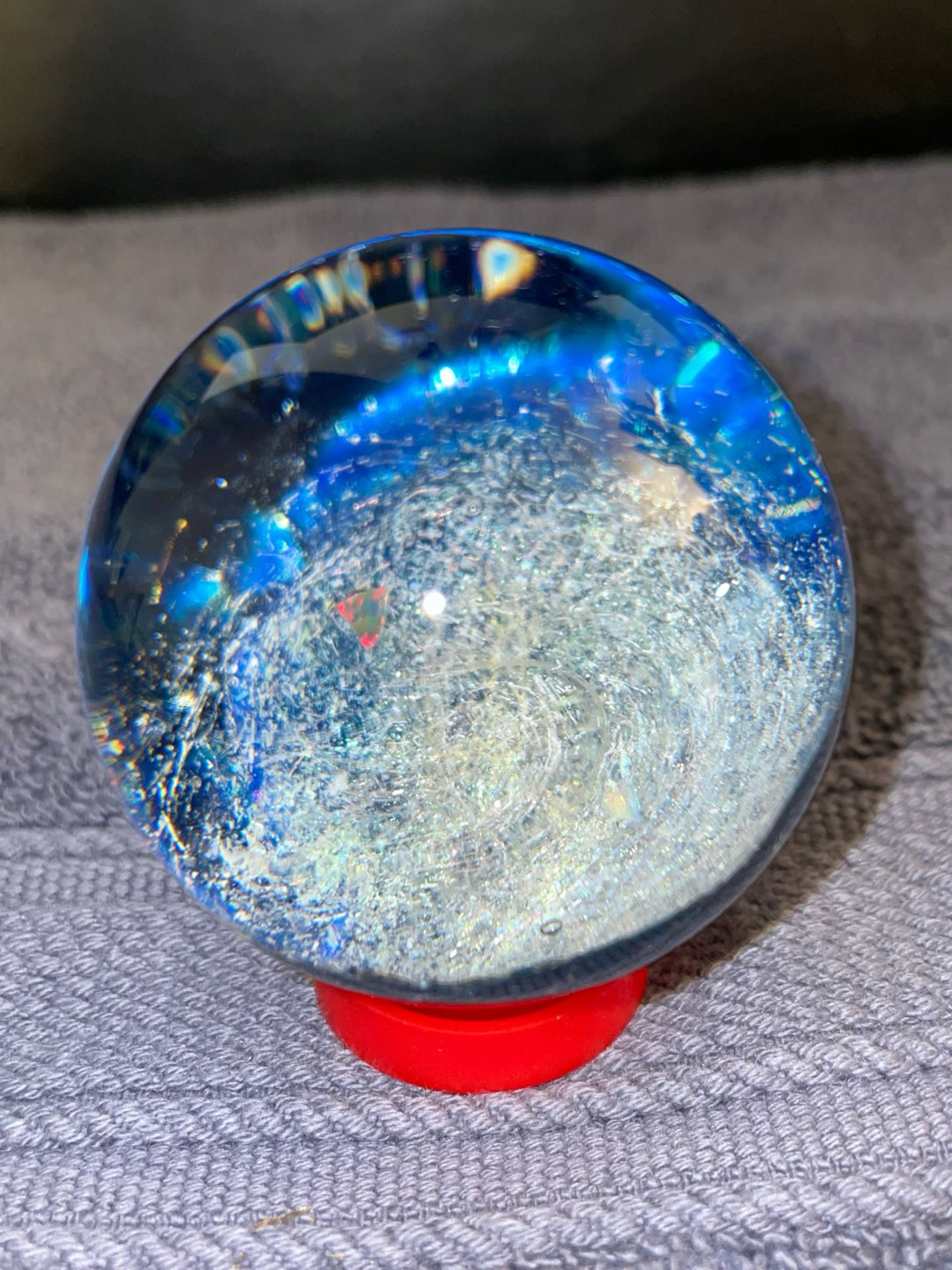 Preview pic of 2” Double Opal Dicro Marble w/Stand