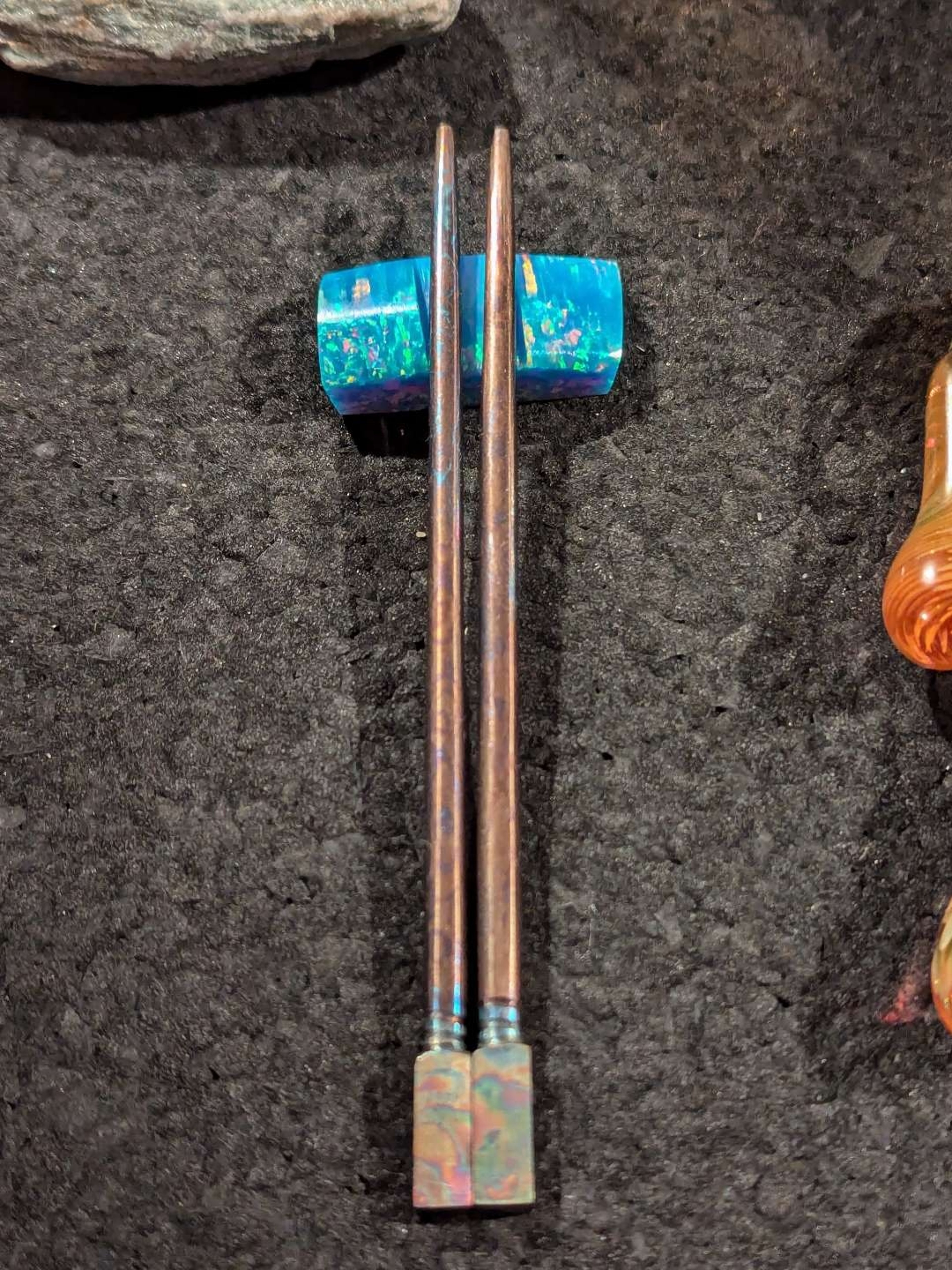 Preview pic of 🛠️ Titanium Anodized Chopstick Dab Tool Pair 🛠️