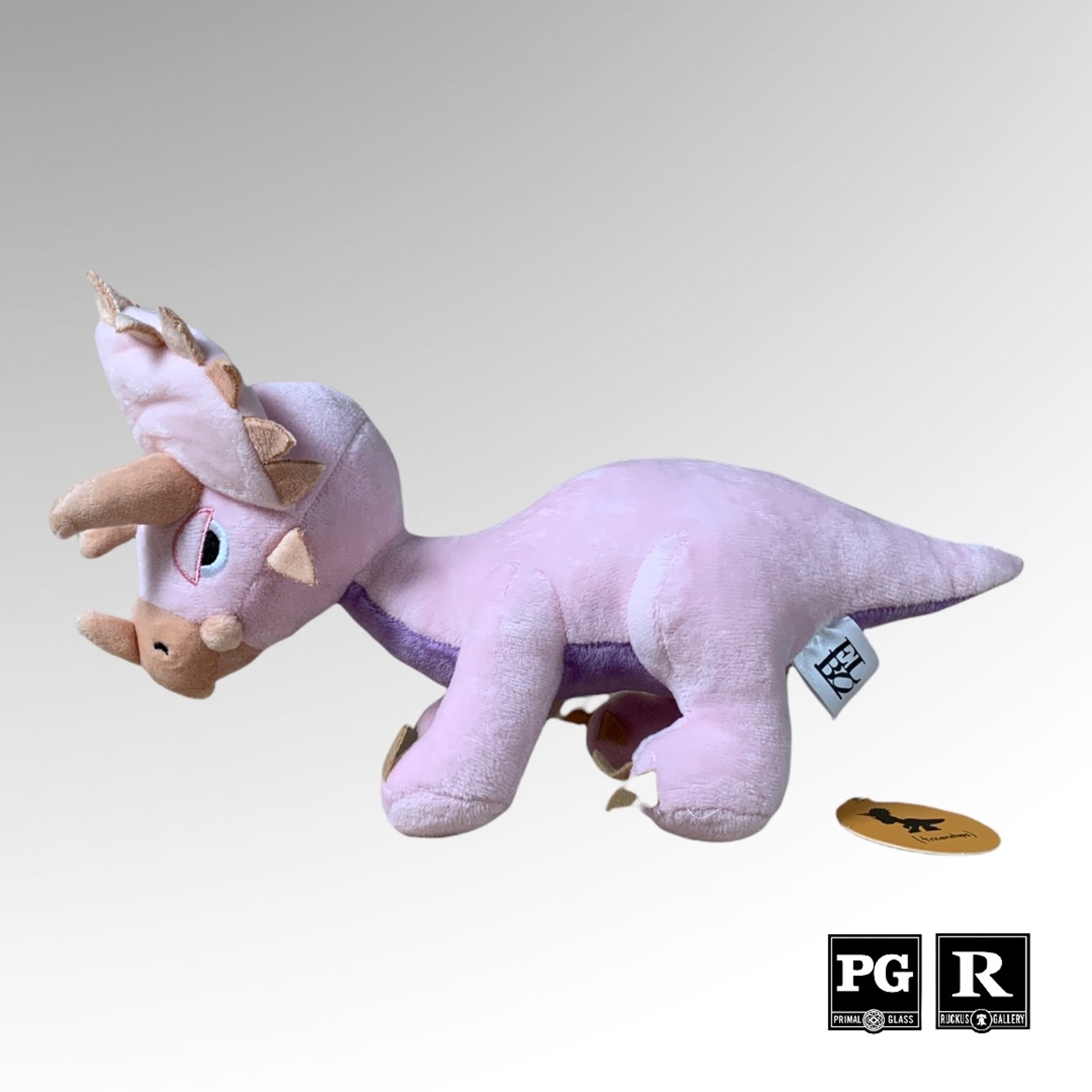 Preview pic of Elbo Mini Plush Pink Triceratops
