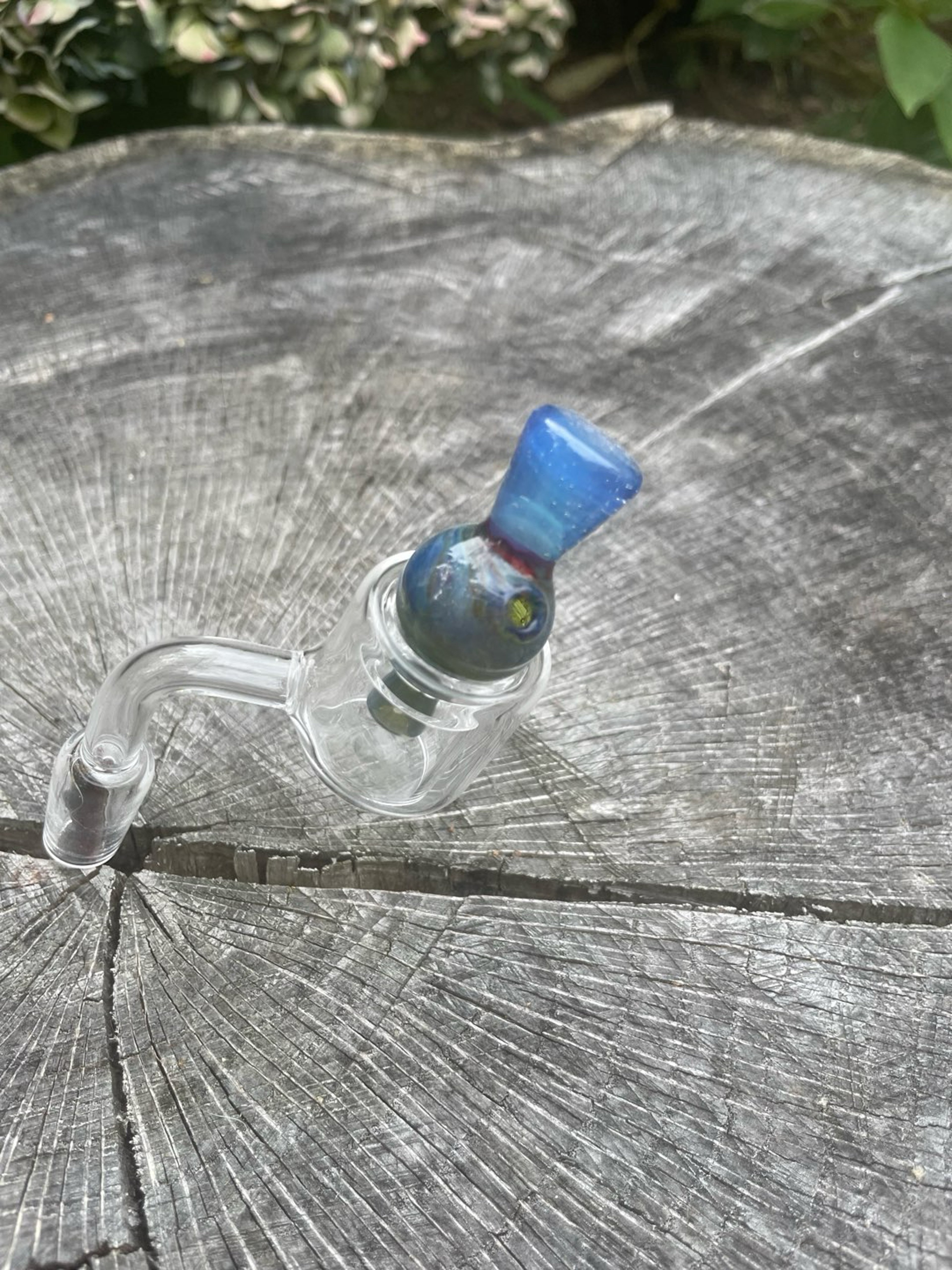 Preview pic of Blue-Grey Handblown Bubble Cap