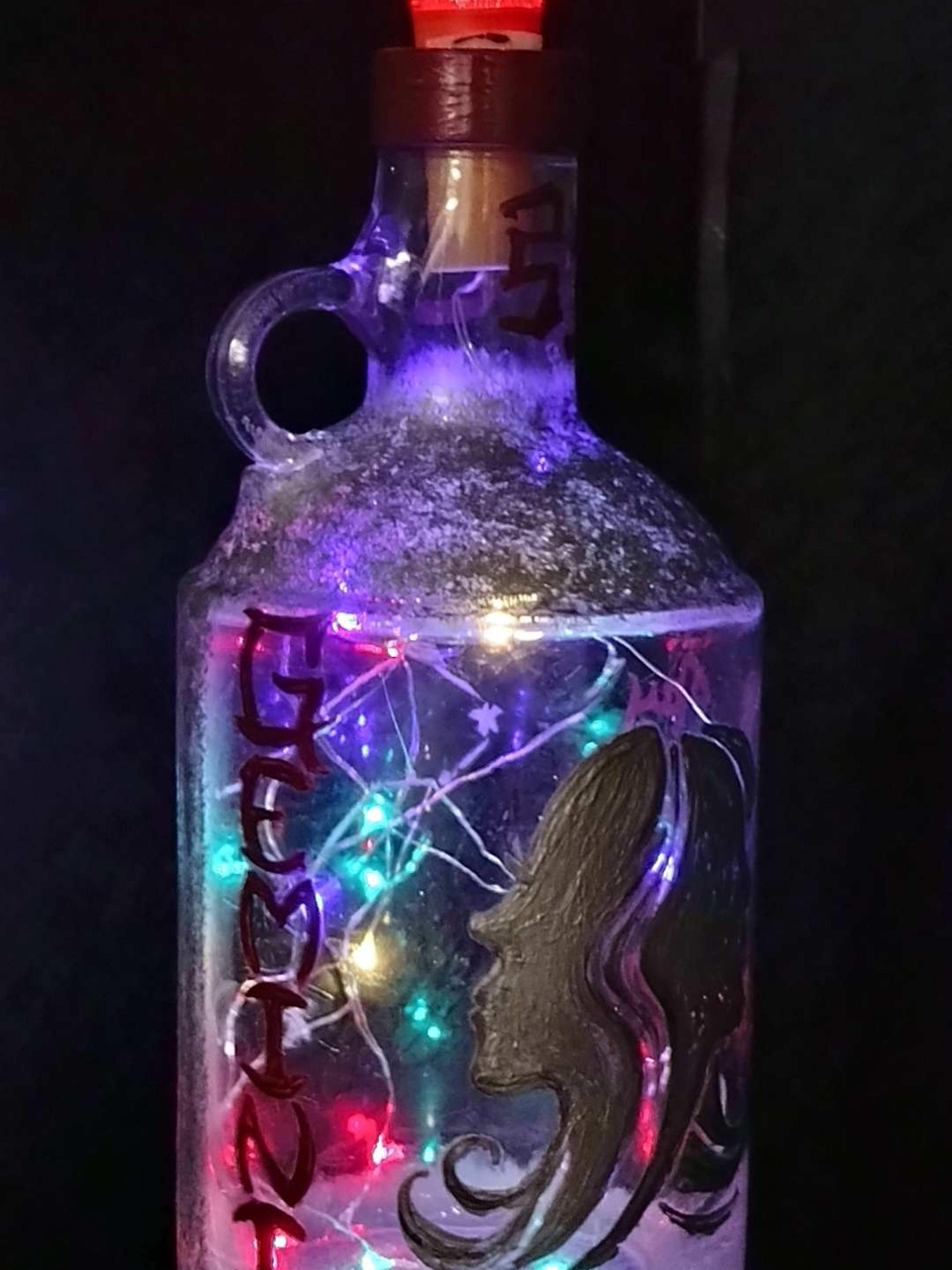 Hand Painted Bottle Lamp image 0