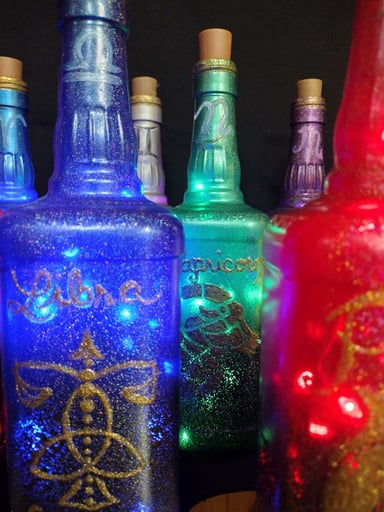 Preview pic of Hand Painted Bottle Lamps