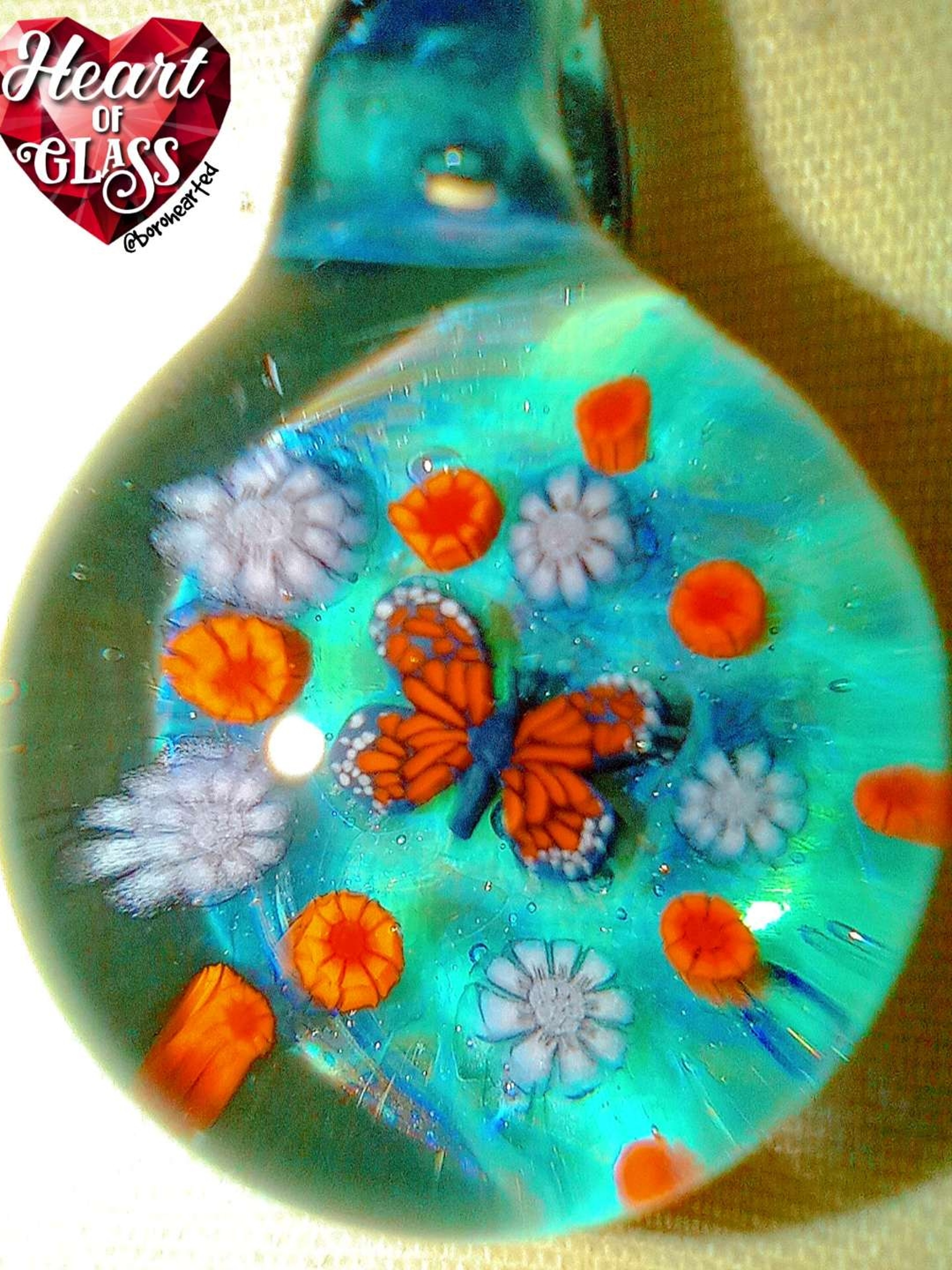 Preview pic of Butterfly murrine pendant