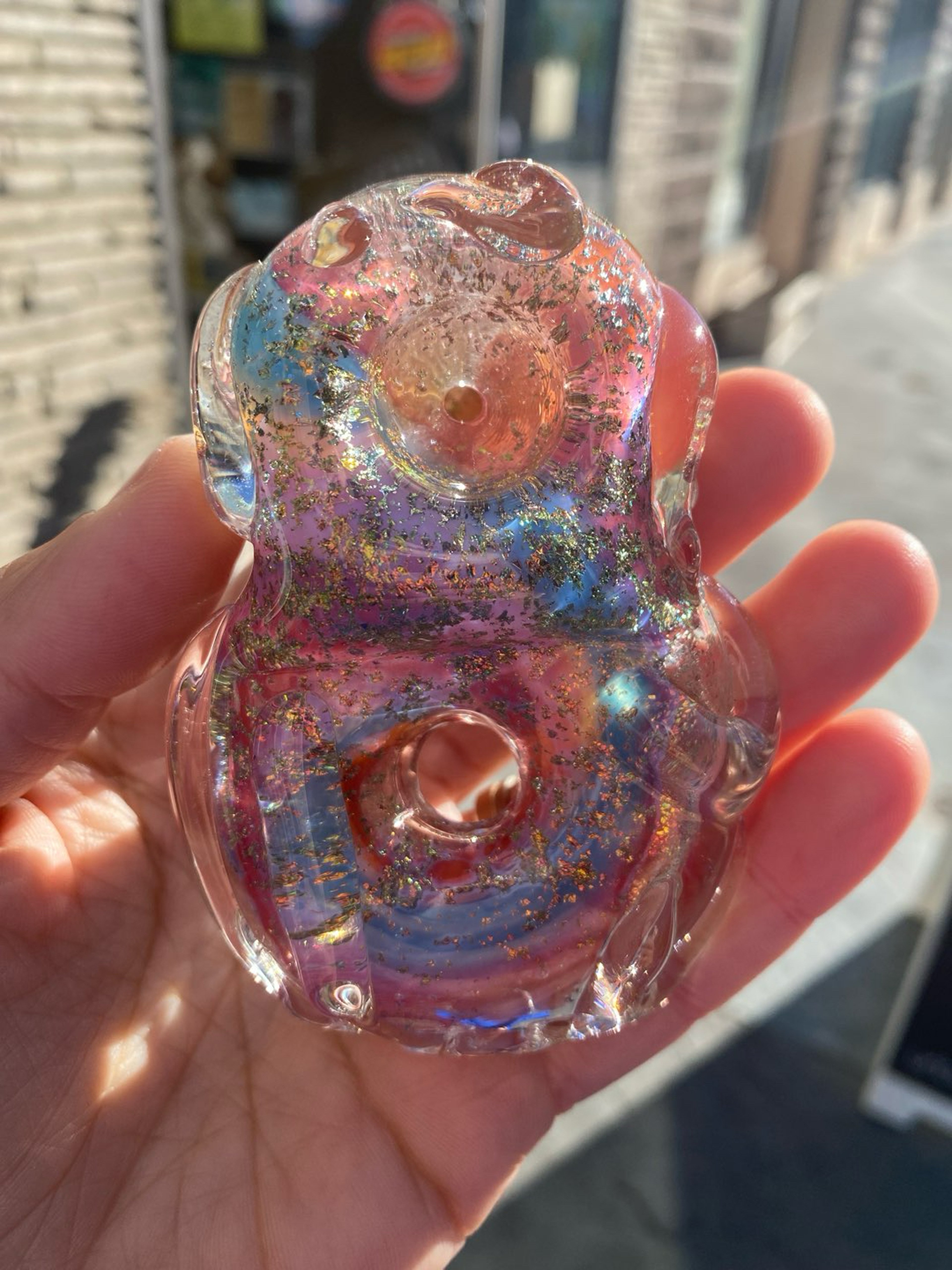 Preview pic of Dychroic Color Swirl Donut Handpipe by Nobody Glass (Glass by Nobody)