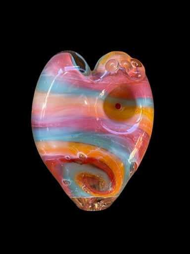 Preview pic of Pastel Rainbow Heart Pipe by Glass By Nobody