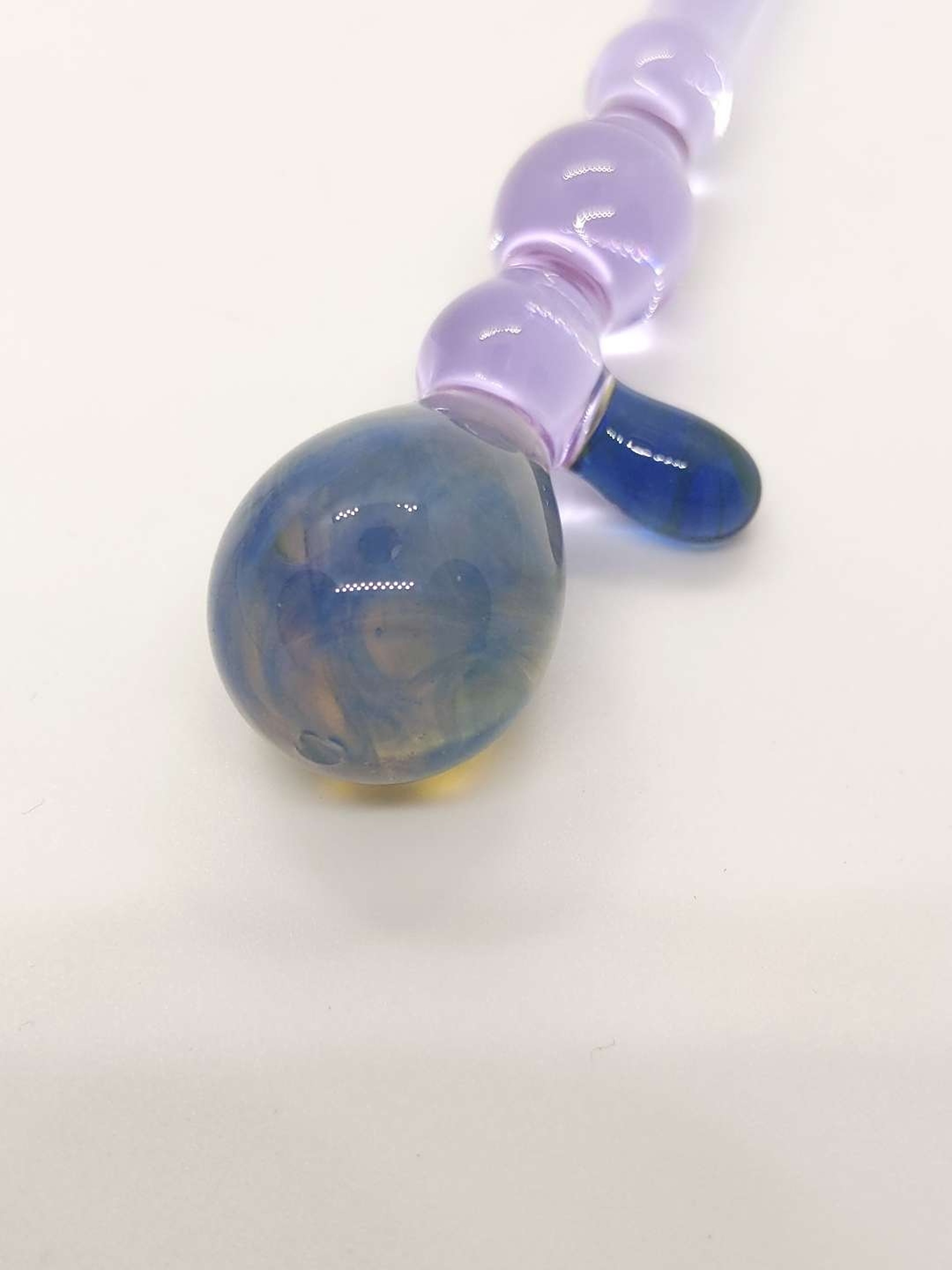 Preview pic of Hand Blown Purple Poker With Blue Top