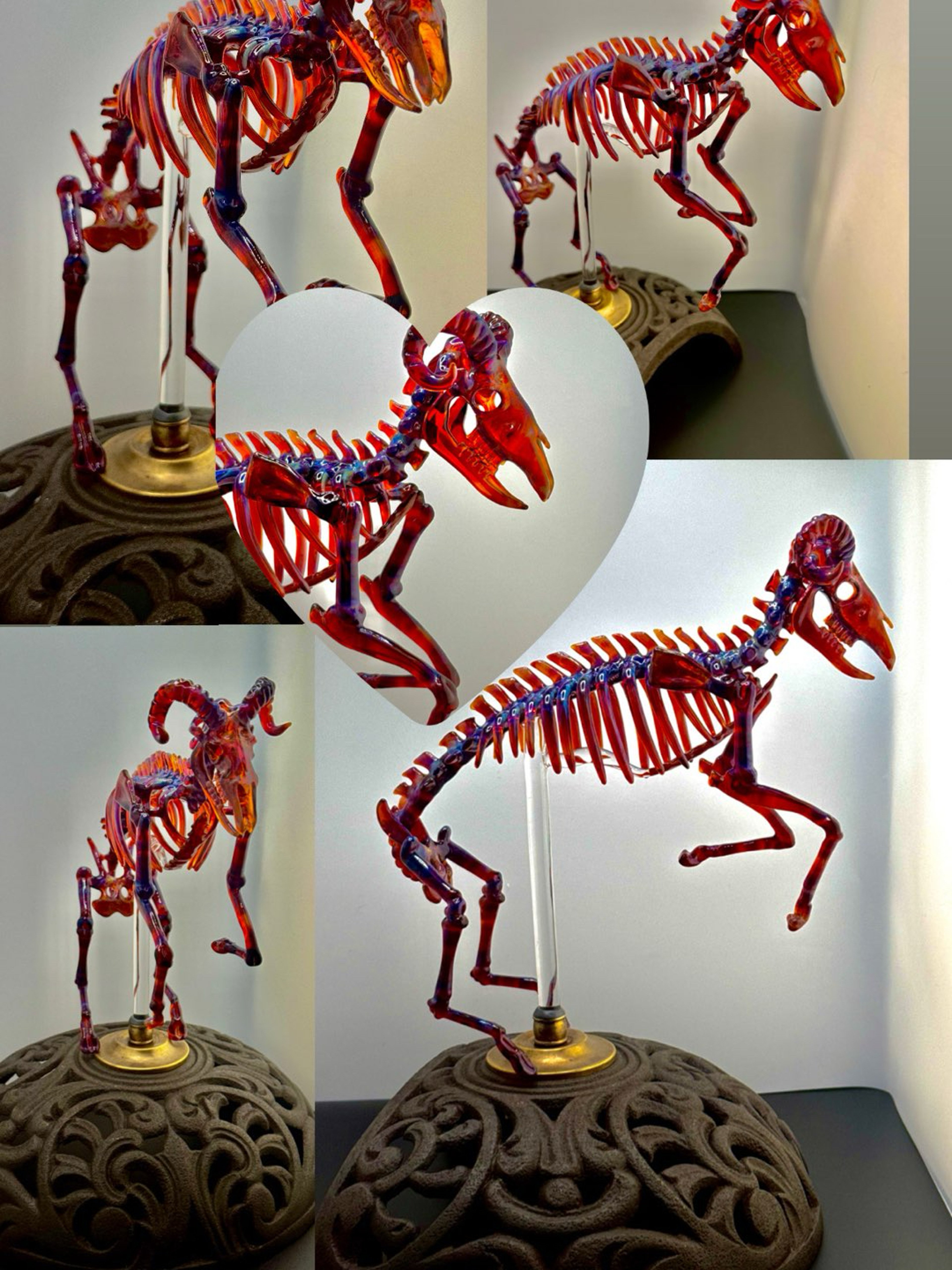 Preview pic of “Ram in the Parlor”-Glass,antique cast iron