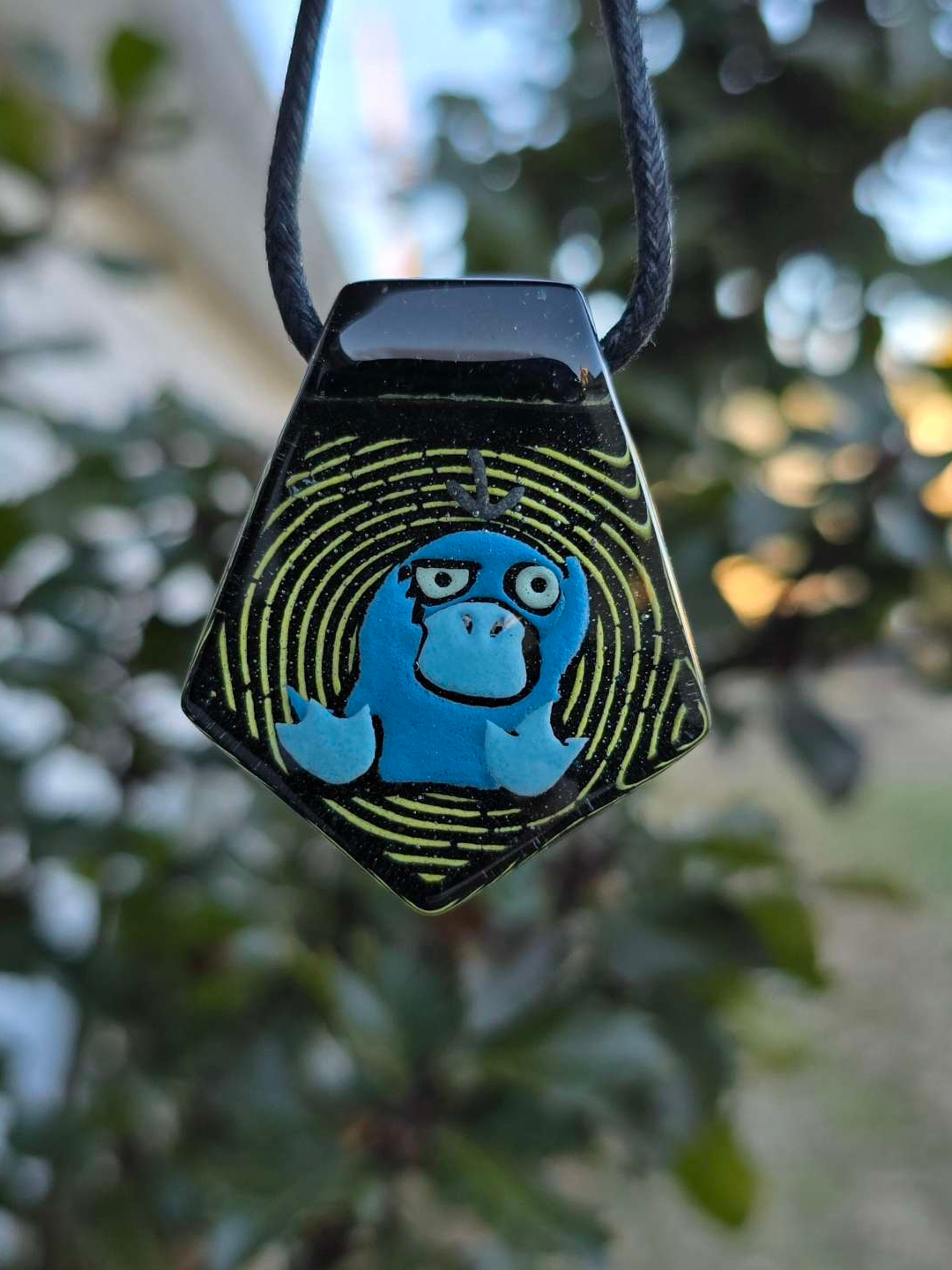 Preview pic of Shiny Psyduck Pokemon Layered Glow Pendant