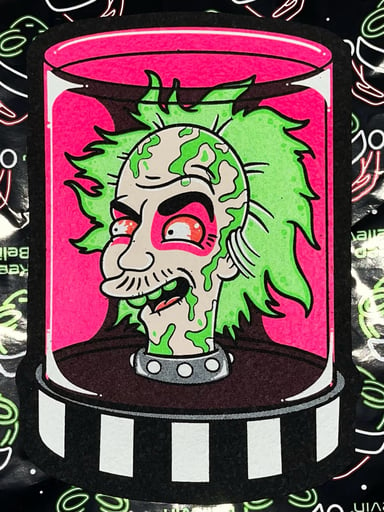 Preview pic of Pink Beetlejuice Jar Head Mat by Dark Mountain Cult x Moodmats