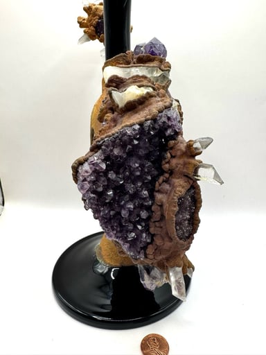 Preview pic of Envy Glass amethyst & crystal Electroformed water smoking piece