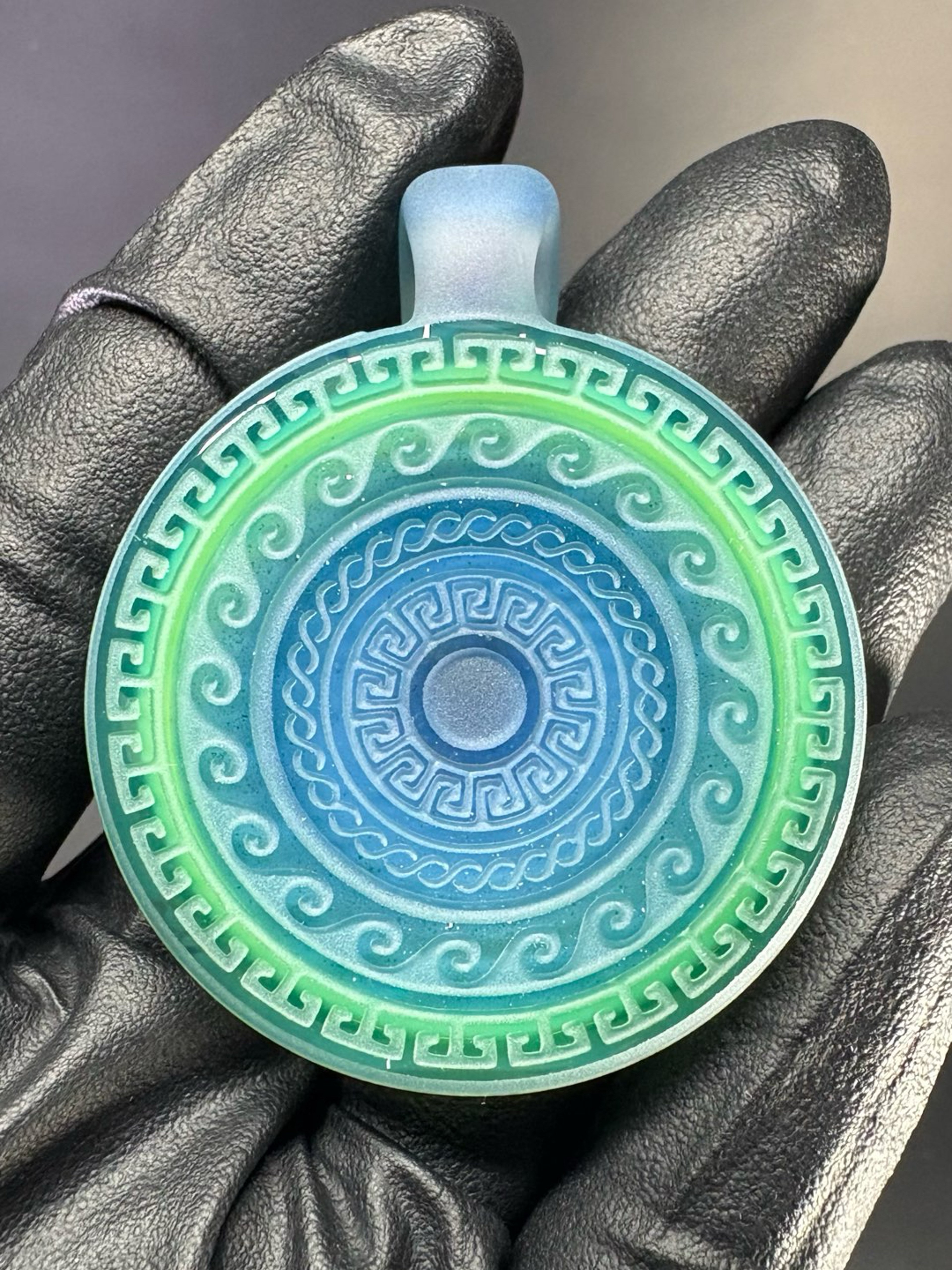 Preview pic of Carved Glass Pendant (UV reactive)
