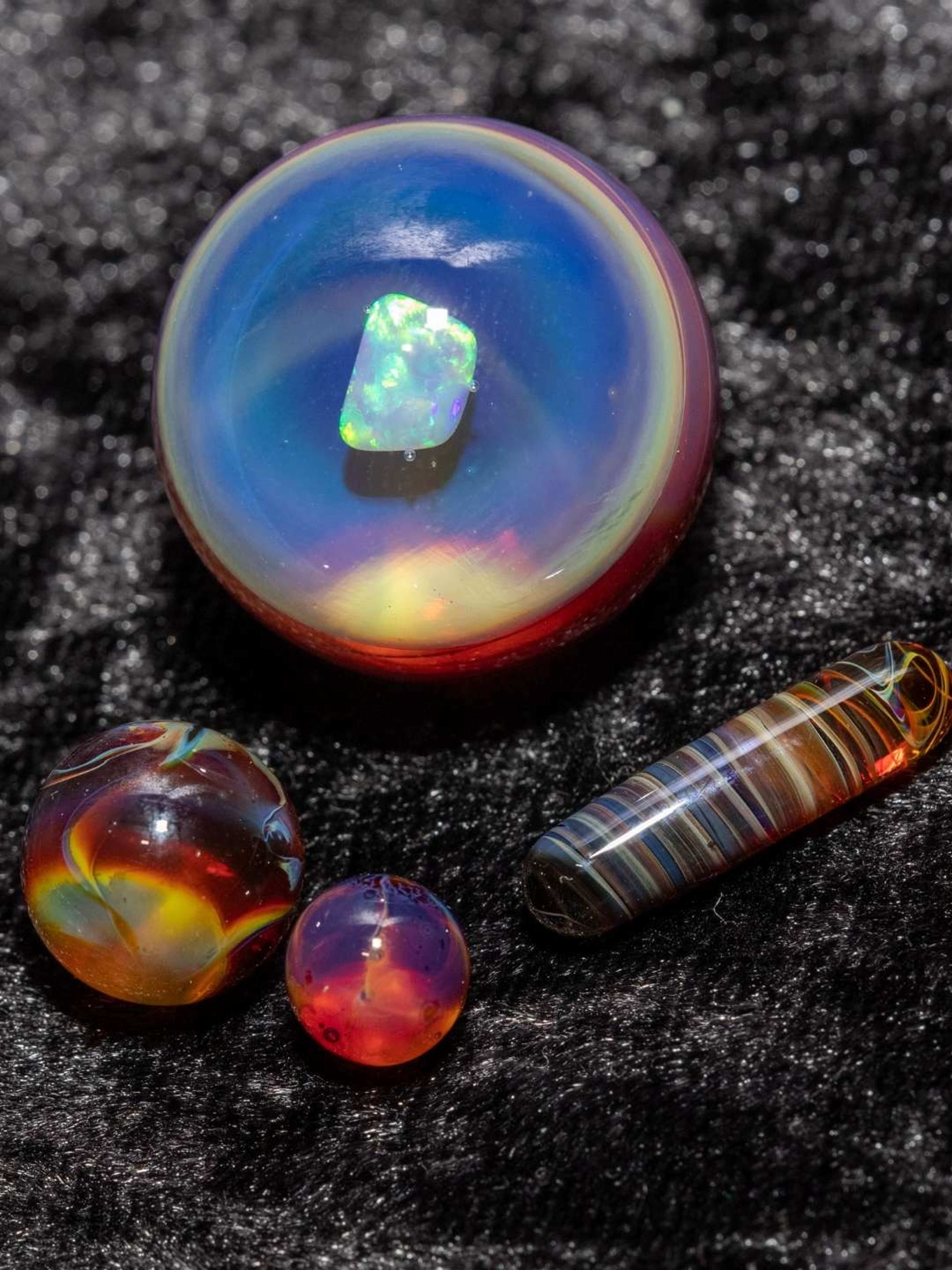 Preview pic of Encased Opal Amber Purple Slurper set (4 piece set)