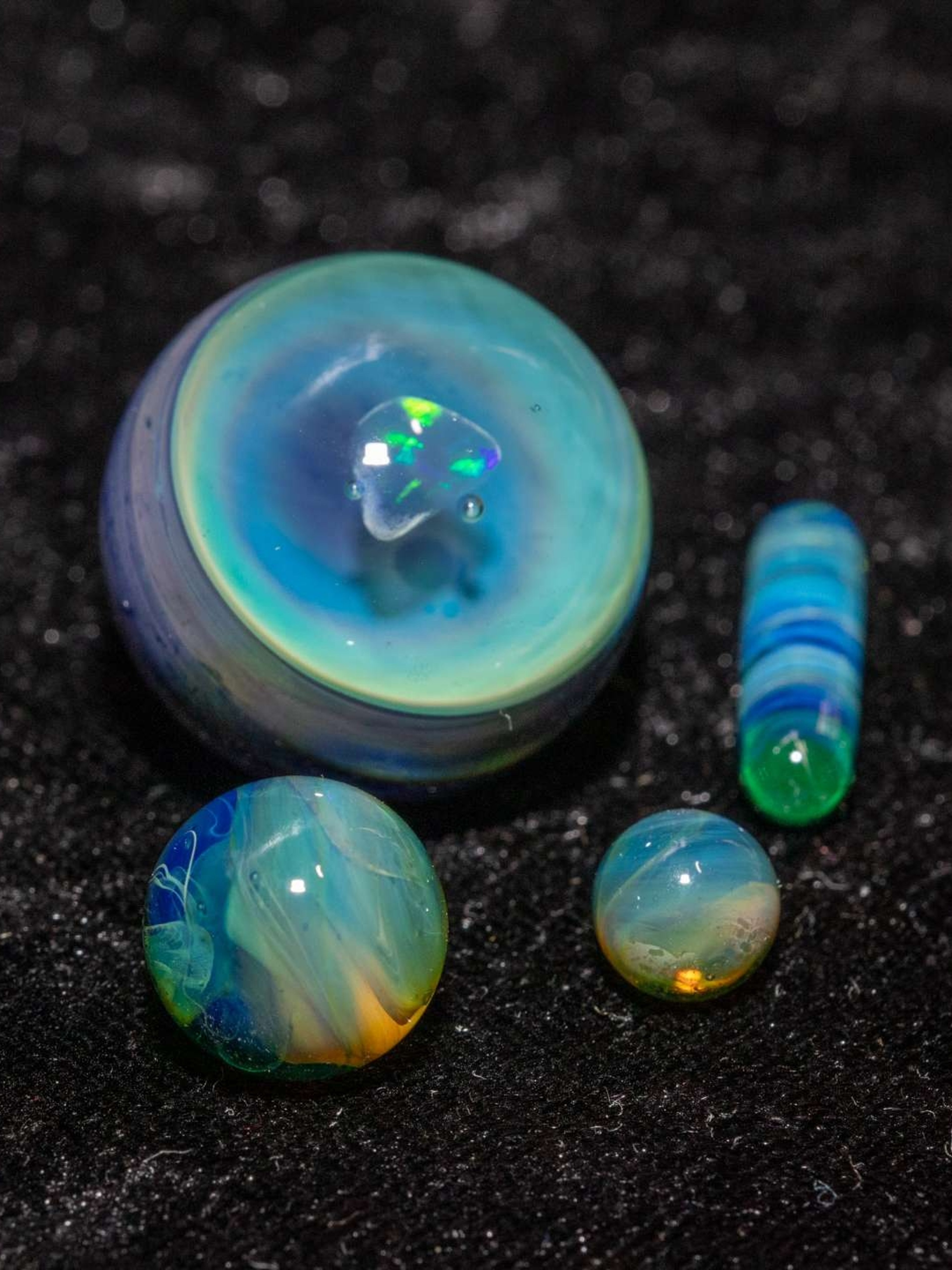 Preview pic of Encased Opal Slurper Set (4 piece) Green Envy Marble