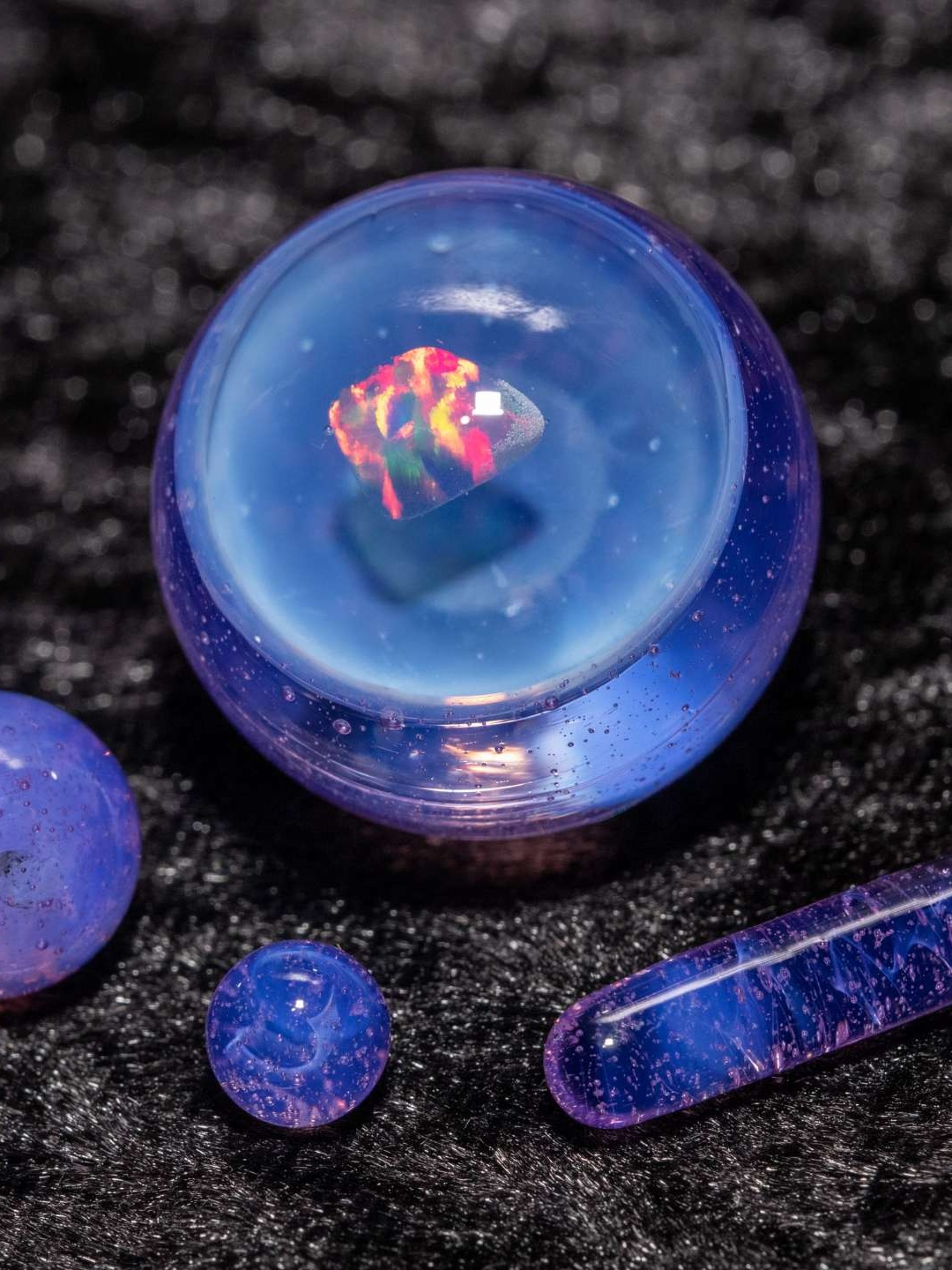 Preview pic of Encased Opal Slurper Set (4 piece) Lucid Marble
