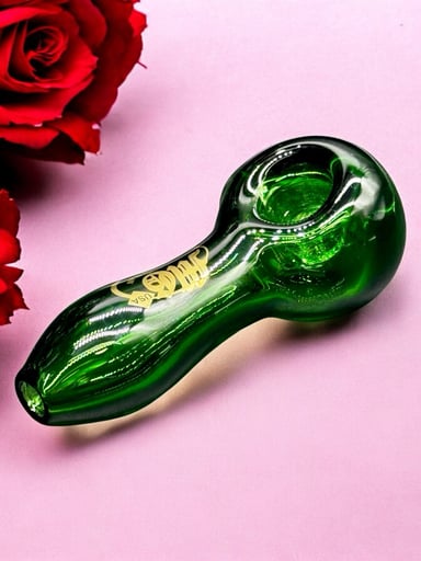 Preview pic of 3.5” Master Glass Hand-Blown Pipe – Emerald Green Premium Glass