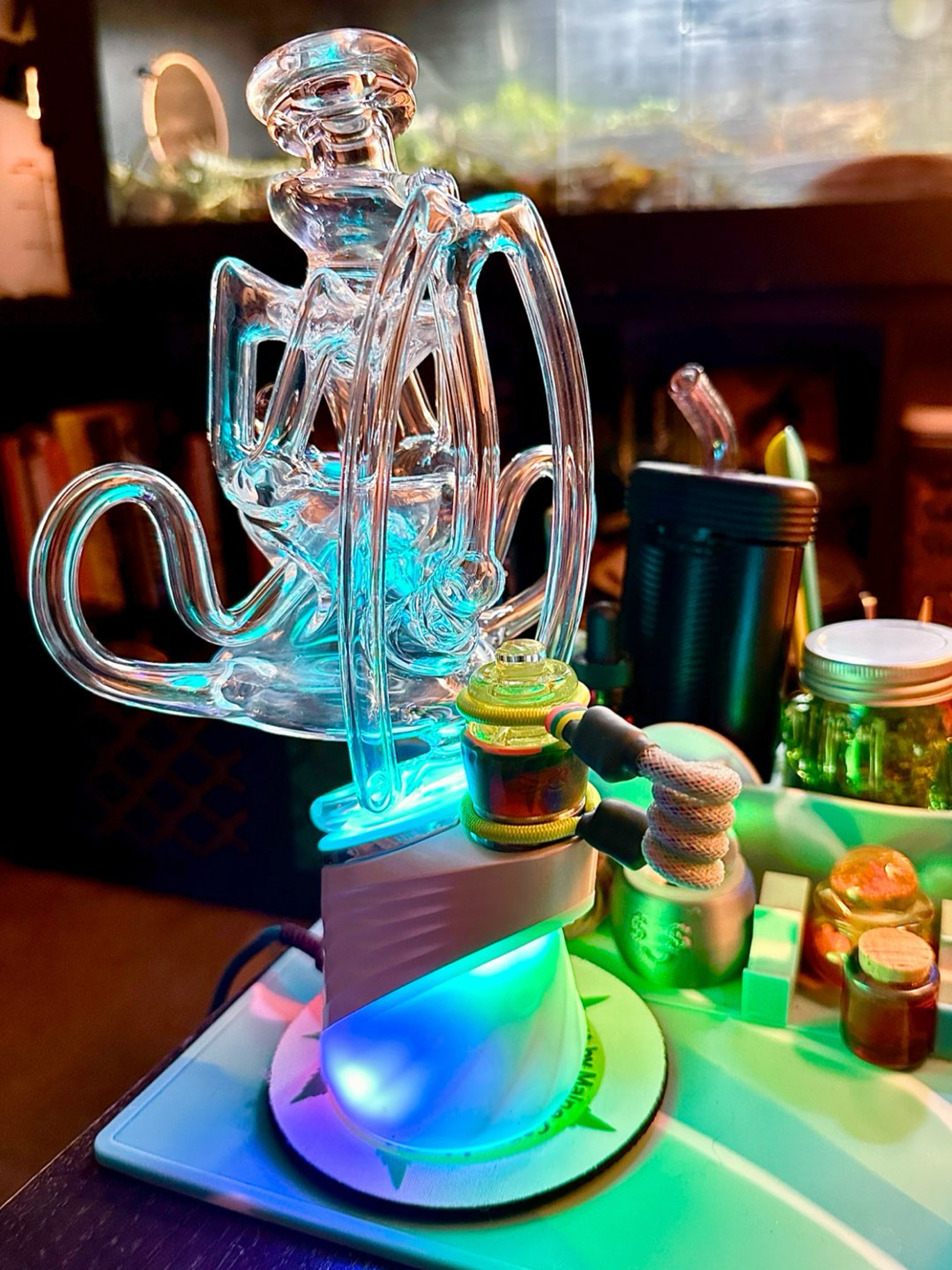 JF glass quad recycler puffco peak glass top image 0