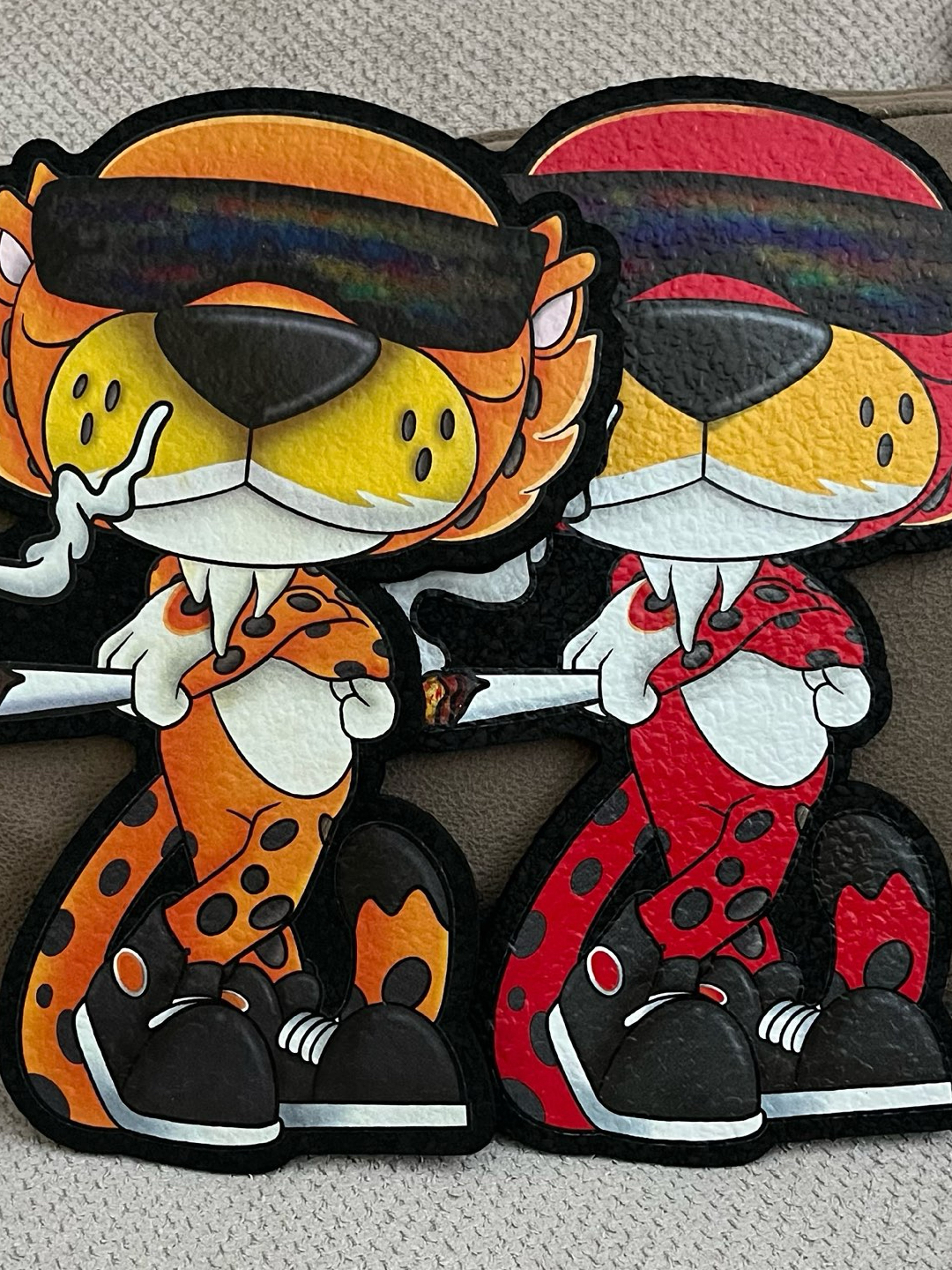 Preview pic of Bundle: Flaming Hot Chester Cheetah & OG Chester Cheetah Mat by Rudeboy Glass x Moodmats