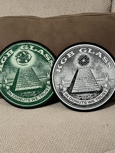 Preview pic of Bundle: In Donuts We Trust 8” Round Mats by KGB Glass x Moodmats