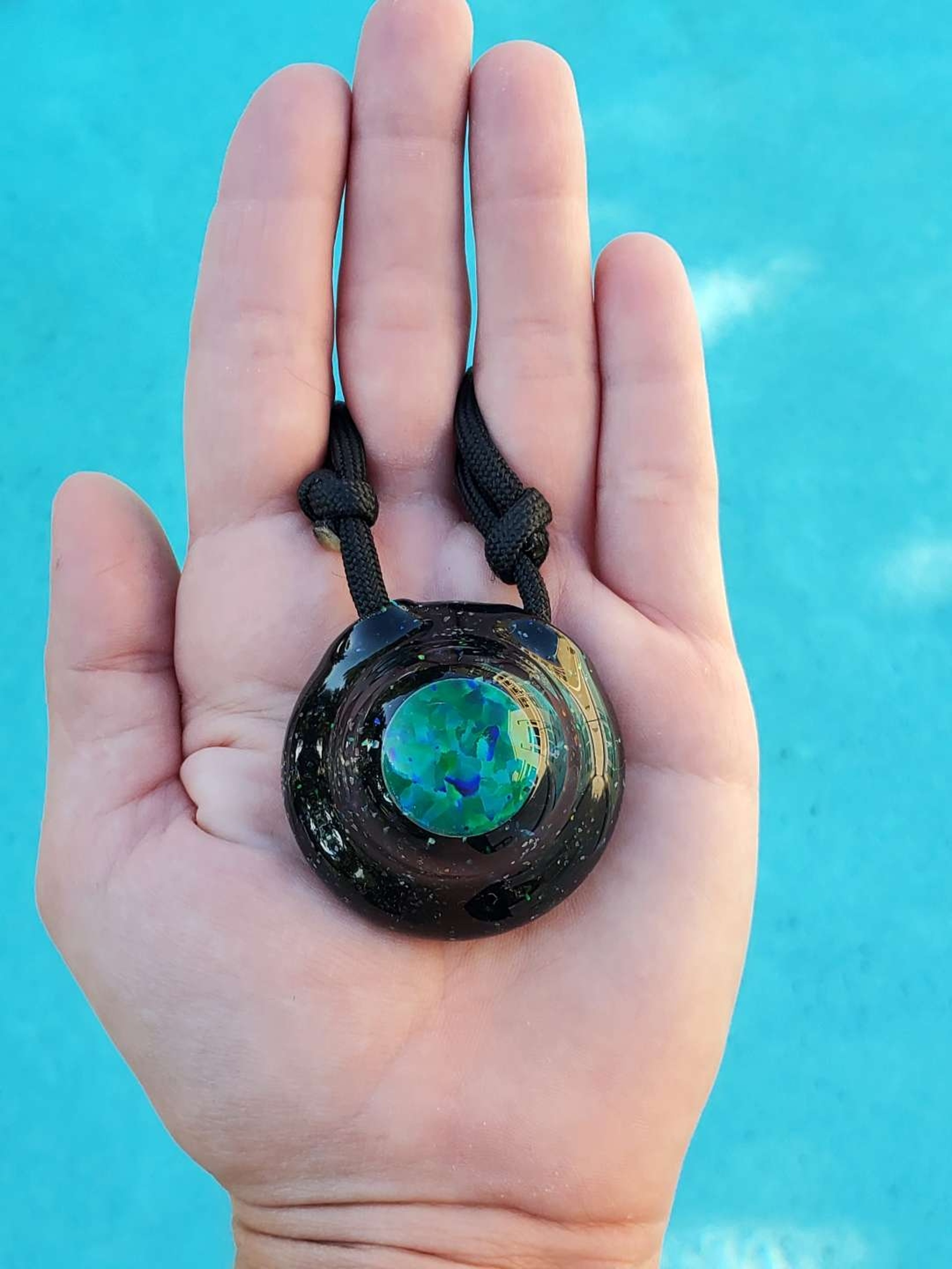 Big z black opal pendant image 0