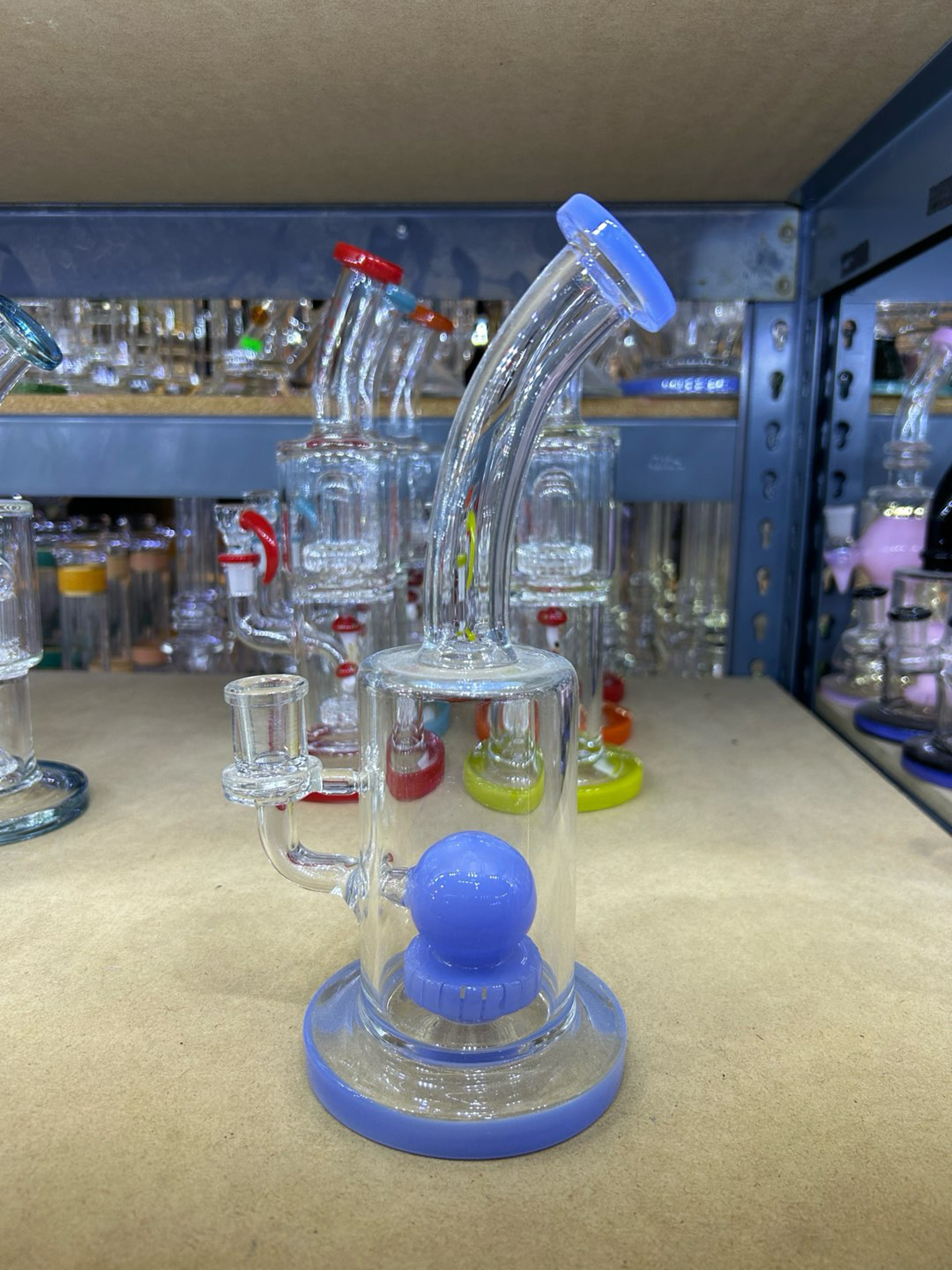 Preview pic of Blue Accented Shower Perc Glass Piece