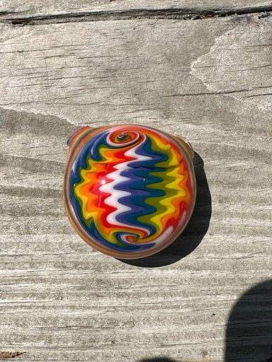 Preview pic of Matt Z Glass Rainbow Wigwag Pendant
