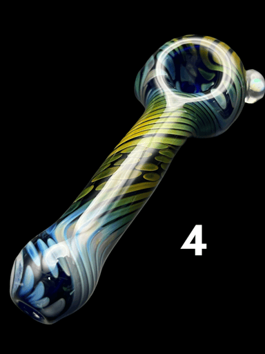 Preview pic of Verano Glass - Rainbow Fume w/ Encased Opal Dry Hand Pipe #4