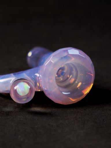 Preview pic of Faceted Rose Quartz Fully Worked 4 Hole Slide 18mm